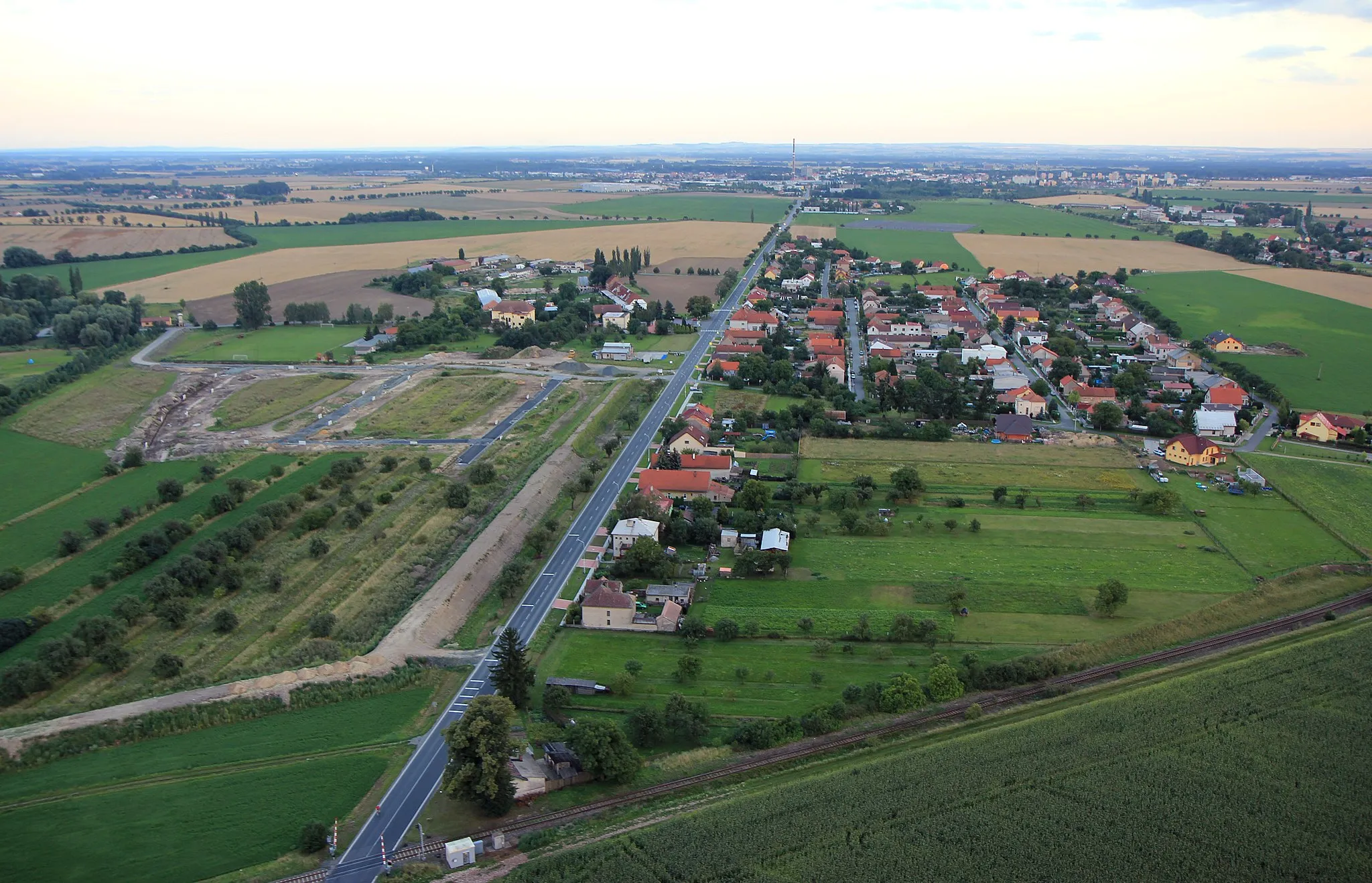 Photo showing: Aerial view of Všechlapy village, Czech Republic