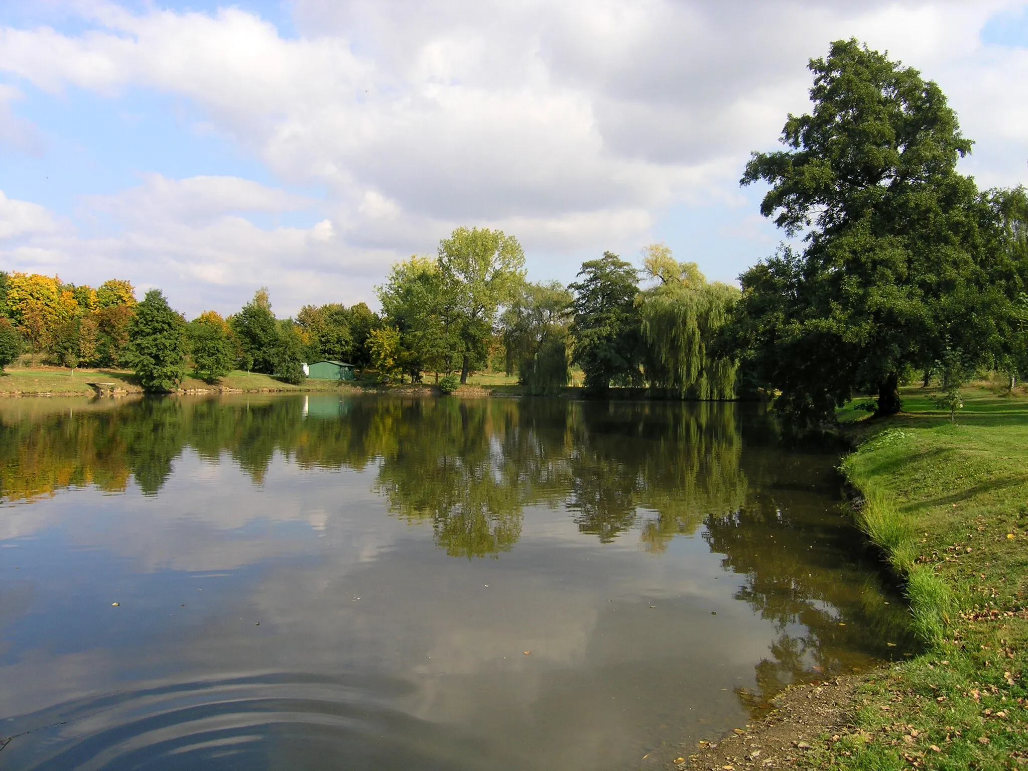 Photo showing: Pond in the east part of Sluštice, Czech Republic