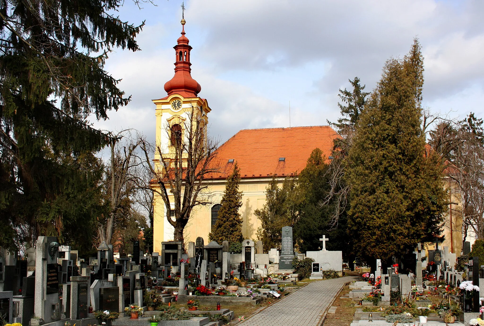 Photo showing: Church in Líbeznice, Czech Republic