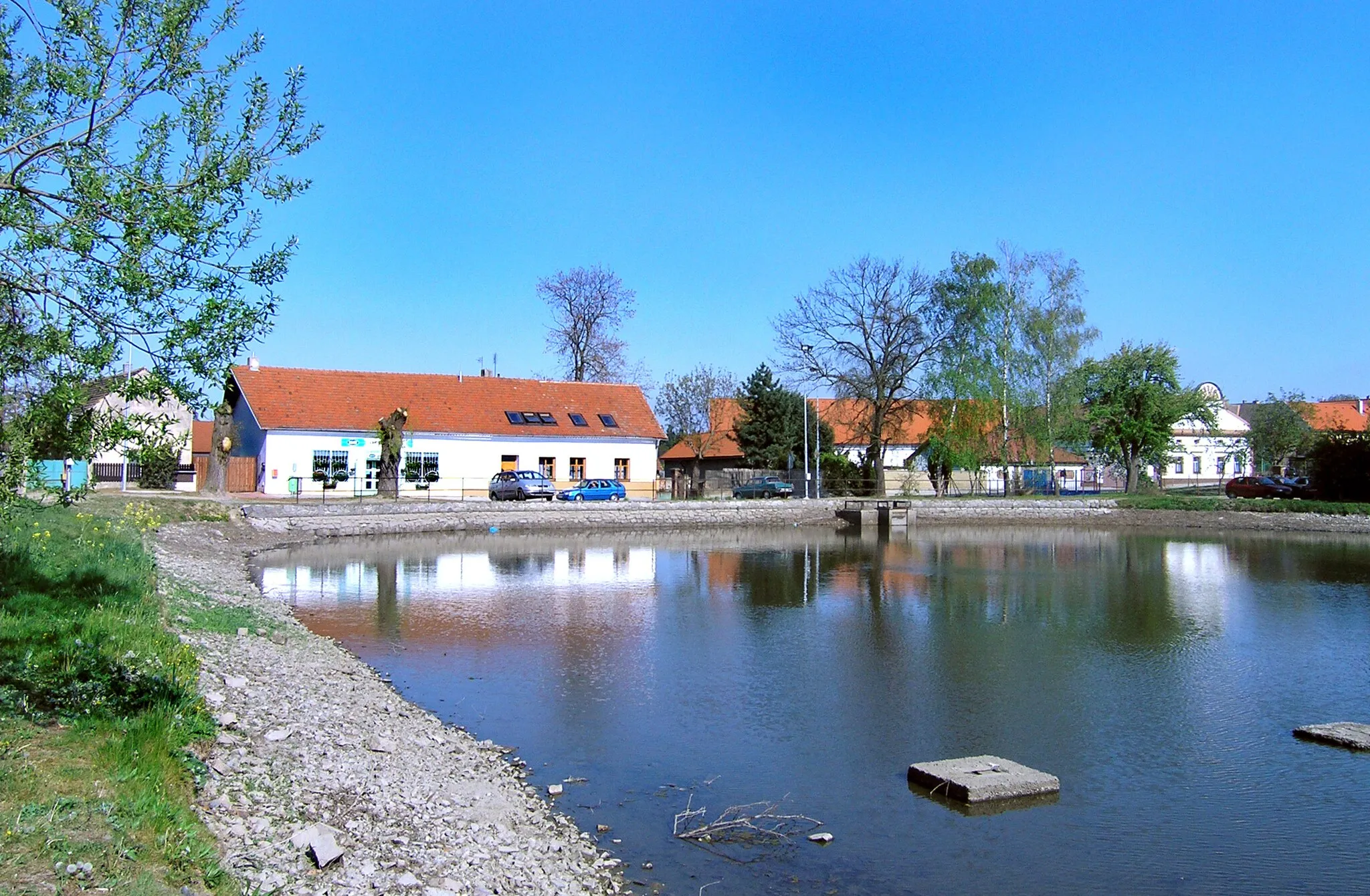 Photo showing: Návesní pond at Újezd u Průhonic, Prague