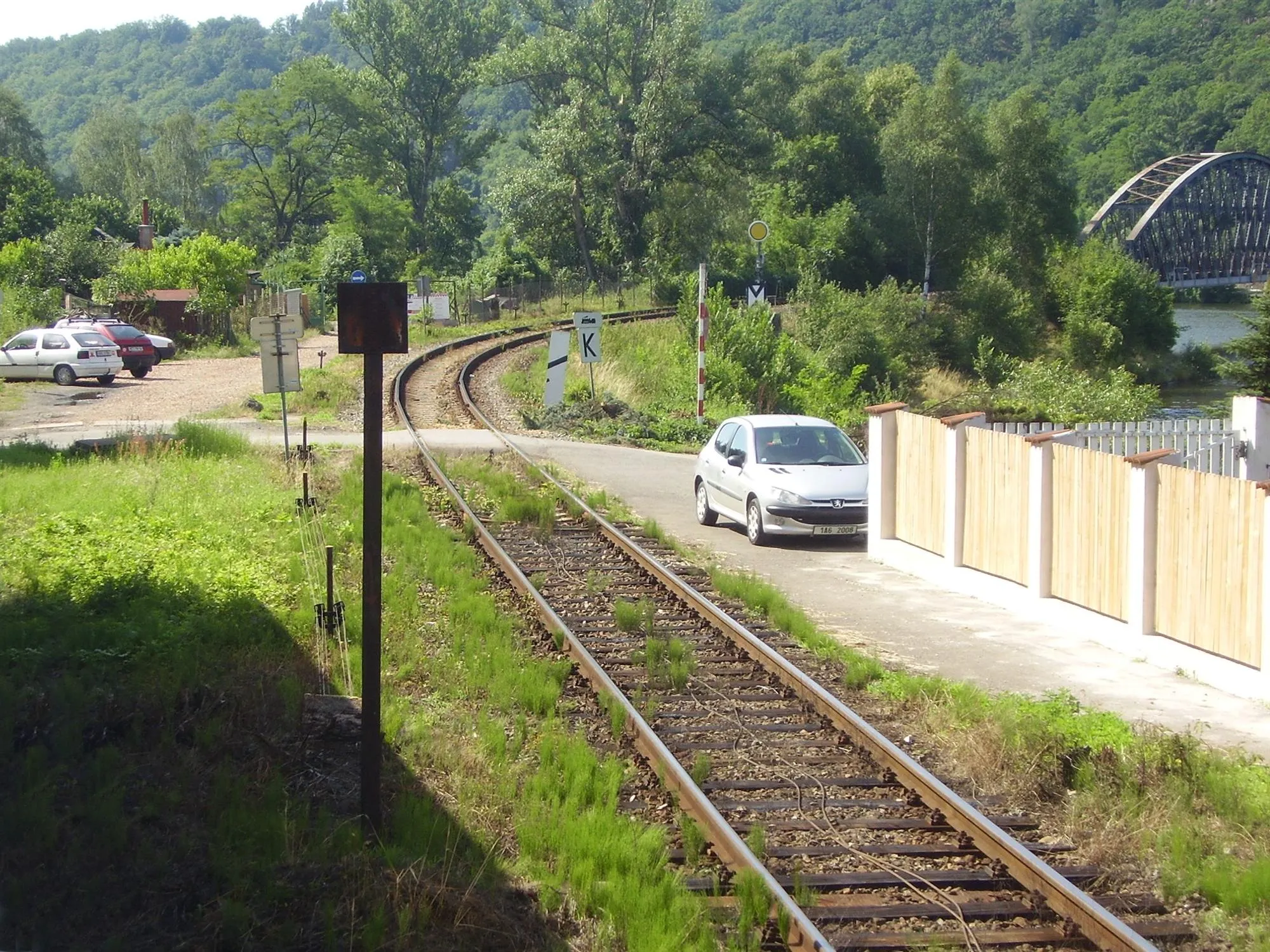Photo showing: Dobříš branch of rail track 210