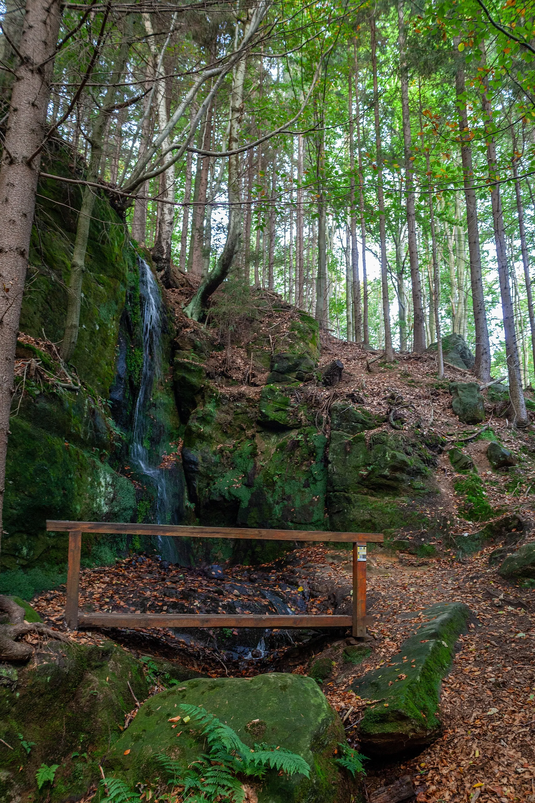 Photo showing: Waterfall in Kytlice, Ústí nad Labem Region, Czechia