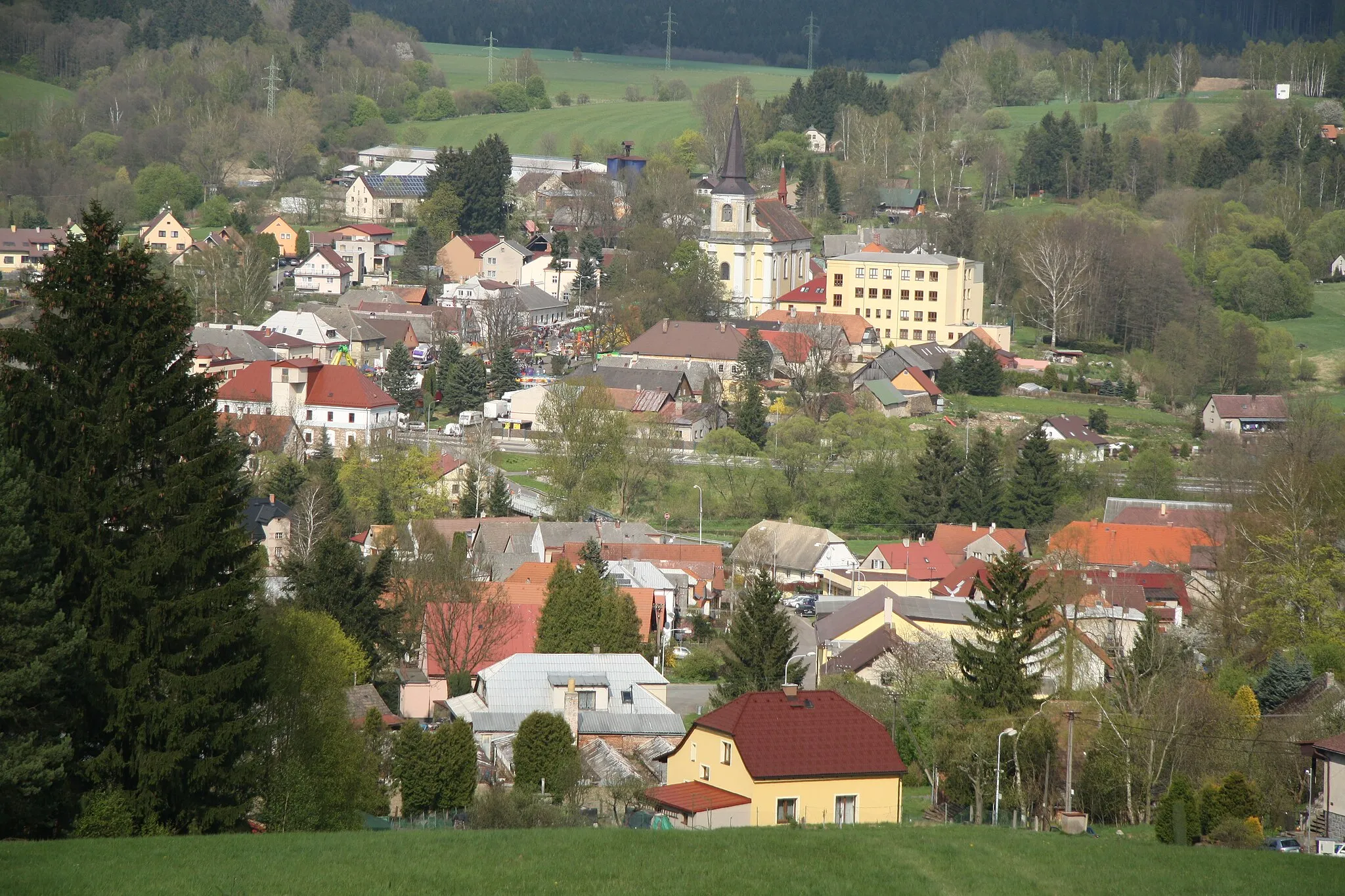 Photo showing: Overview of Trhová Kamenice, Chrudim District.