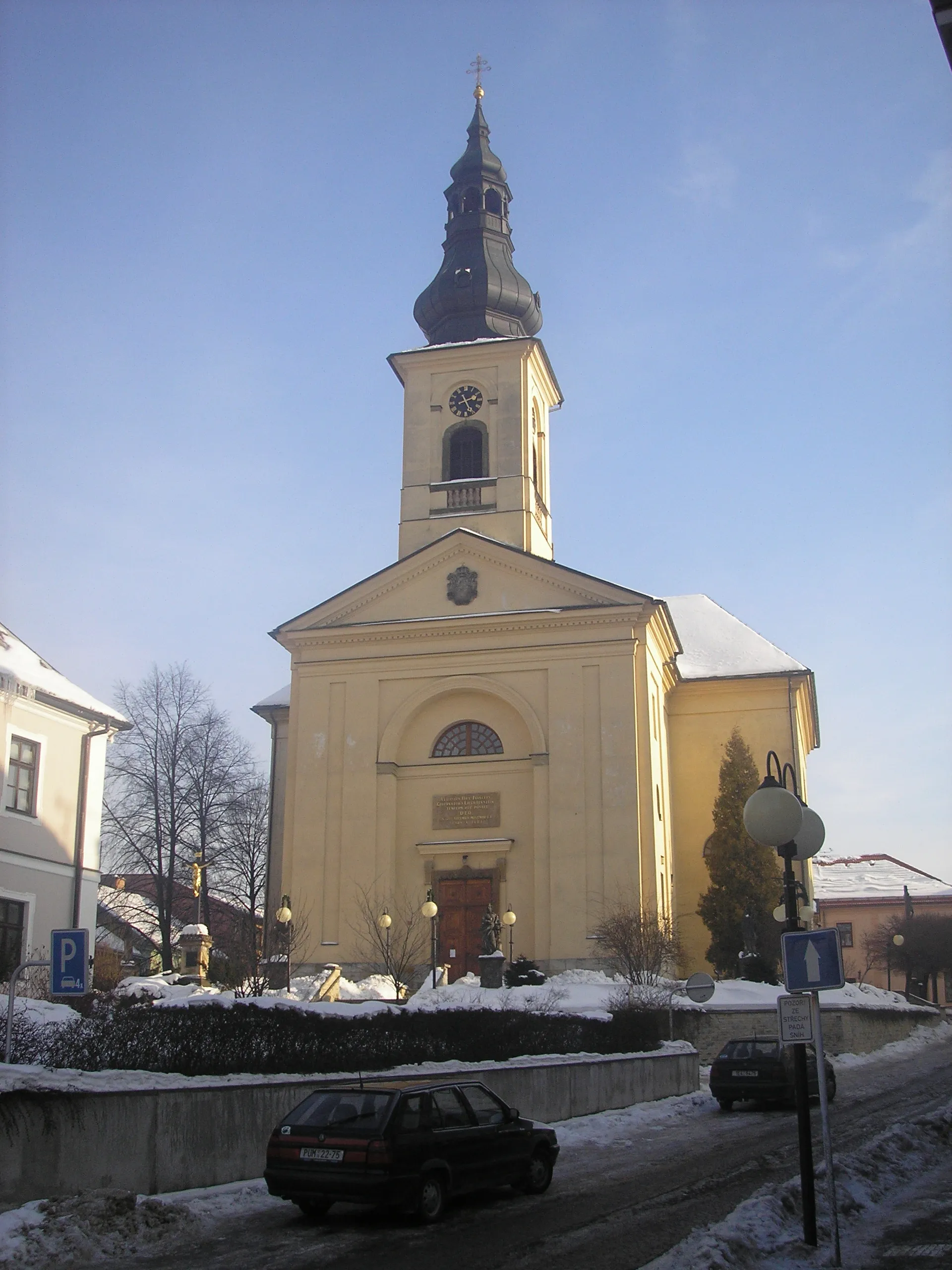 Photo showing: Church of St James the Great next to Old Square in Česká Třebová.