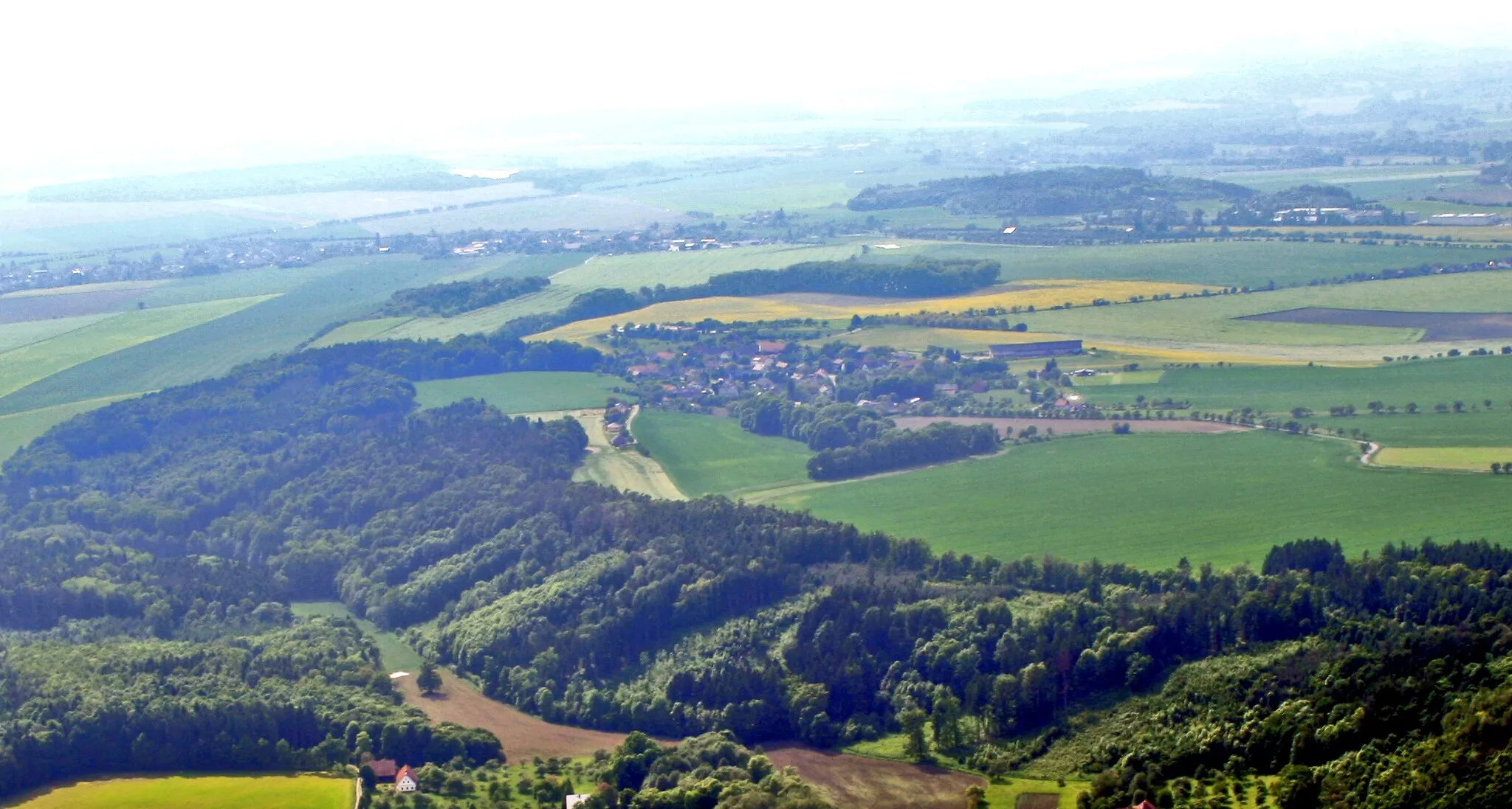 Photo showing: Village Vršovka near of town Dobruška from air, eastern Bohemia, Czech Republic