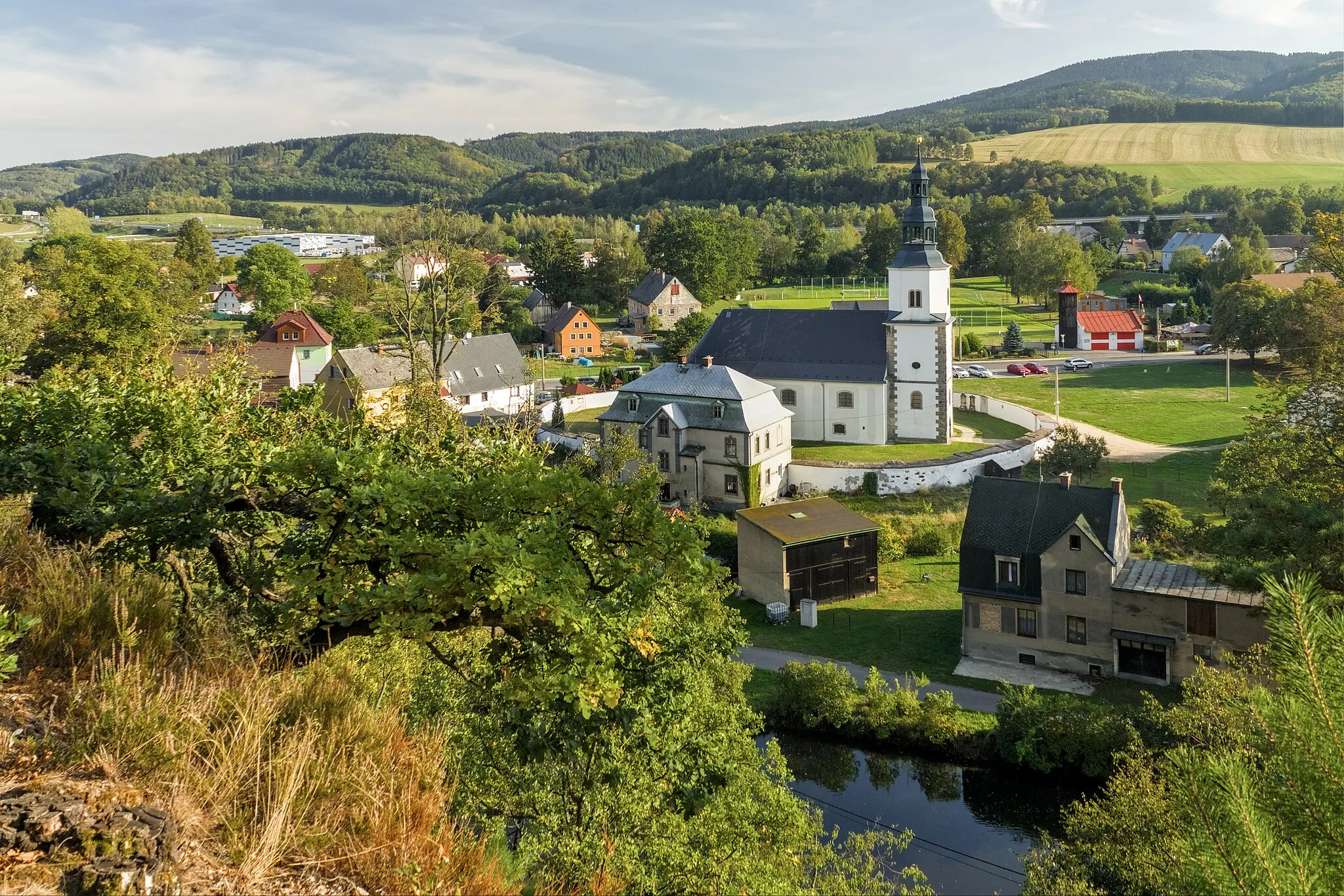 Photo showing: Bílý Kostel nad Nisou z vyhlídky nad Lužickou Nisou