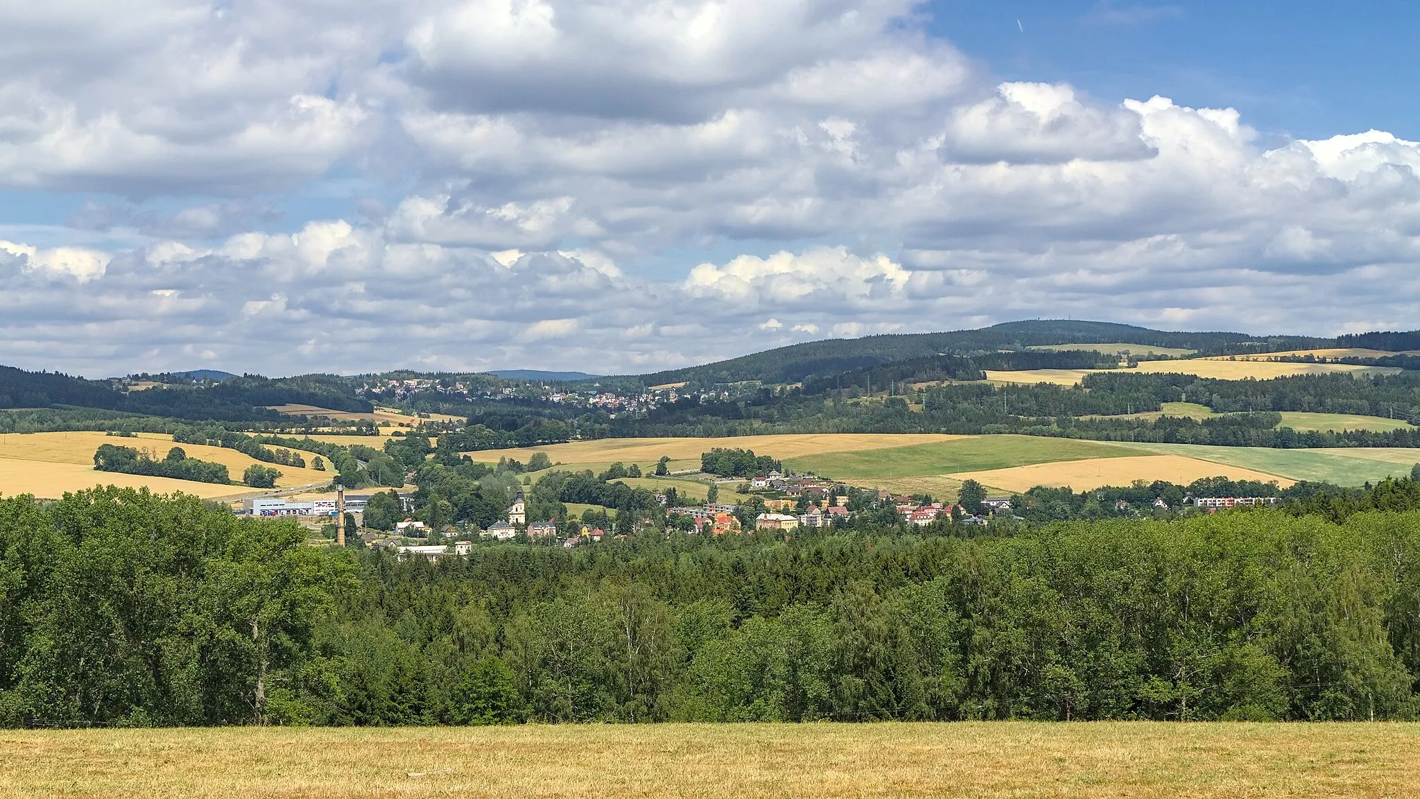 Photo showing: Pohled na Rychnov u Jablonce nad Nisou od boží muky Pelíkovicích