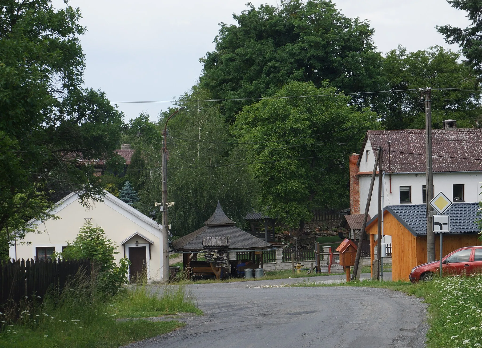 Photo showing: Obectov, pohled na centrum obce od jihu