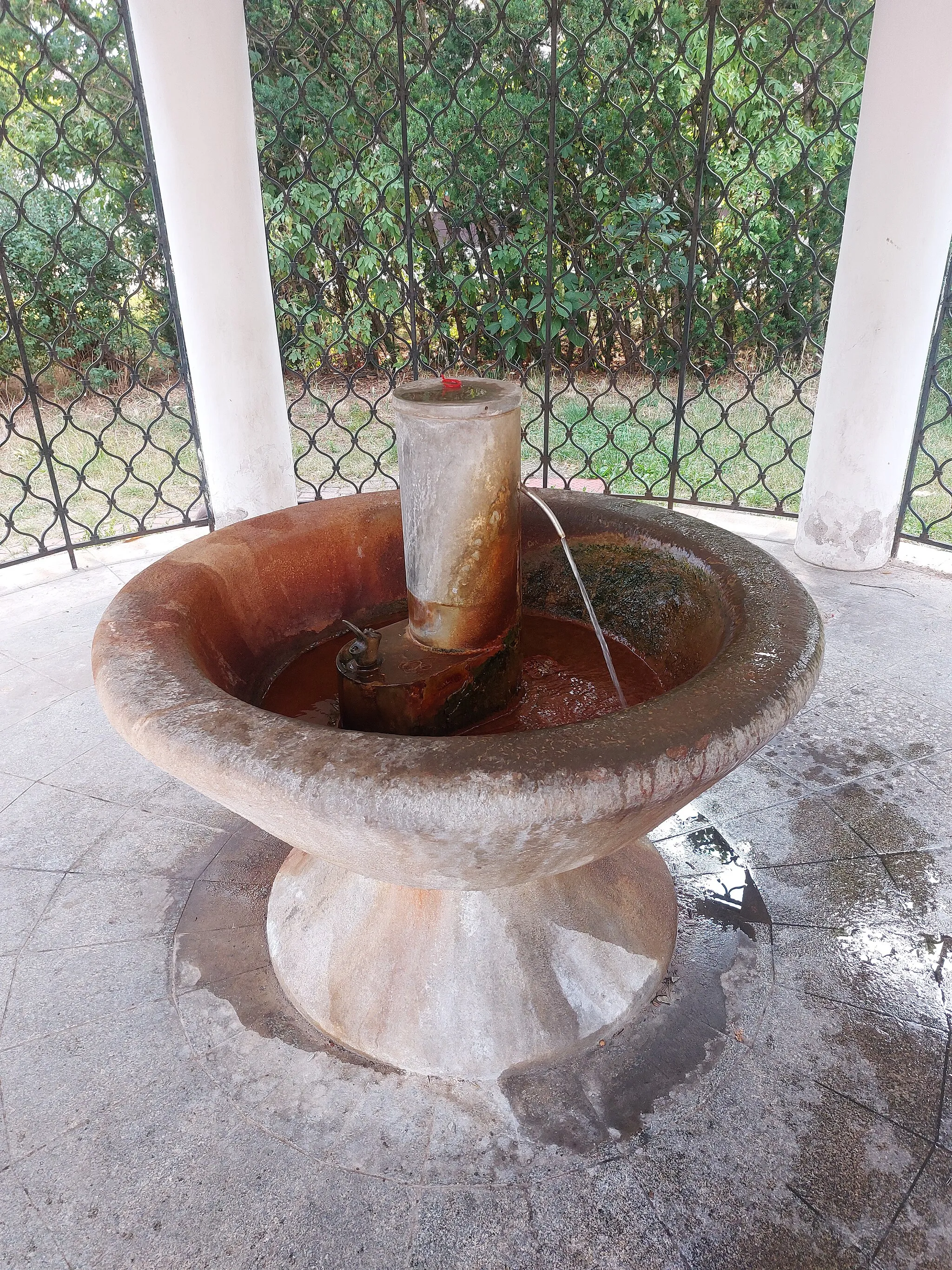 Photo showing: Local mineral water spring.