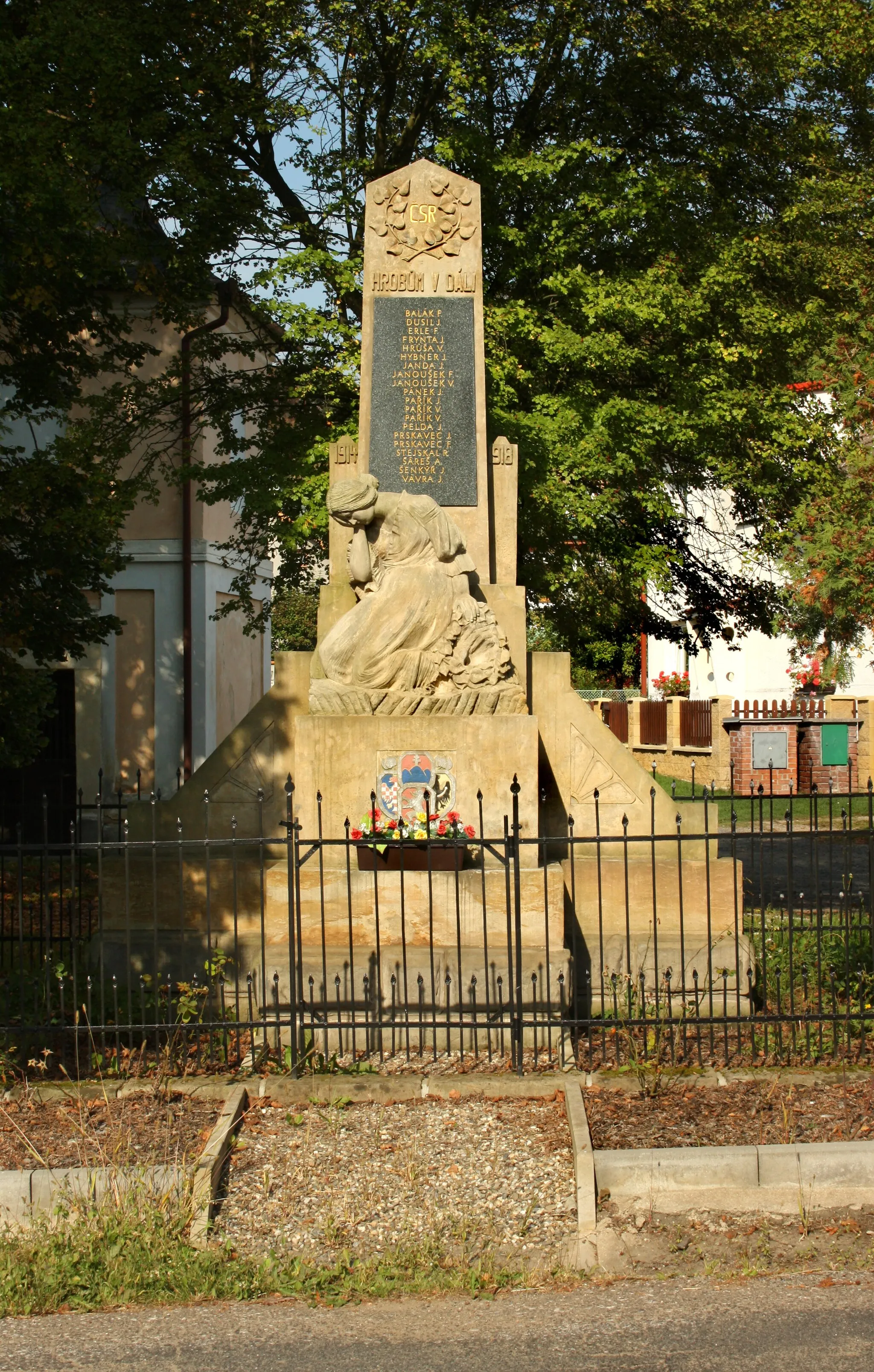 Photo showing: World War I. memorial in Branžež, Czech Republic