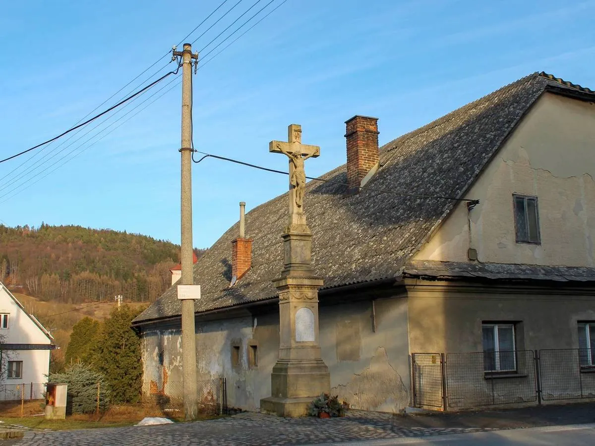 Photo showing: Wayside cross in Olšany in Šumperk District – entry no. 20710.