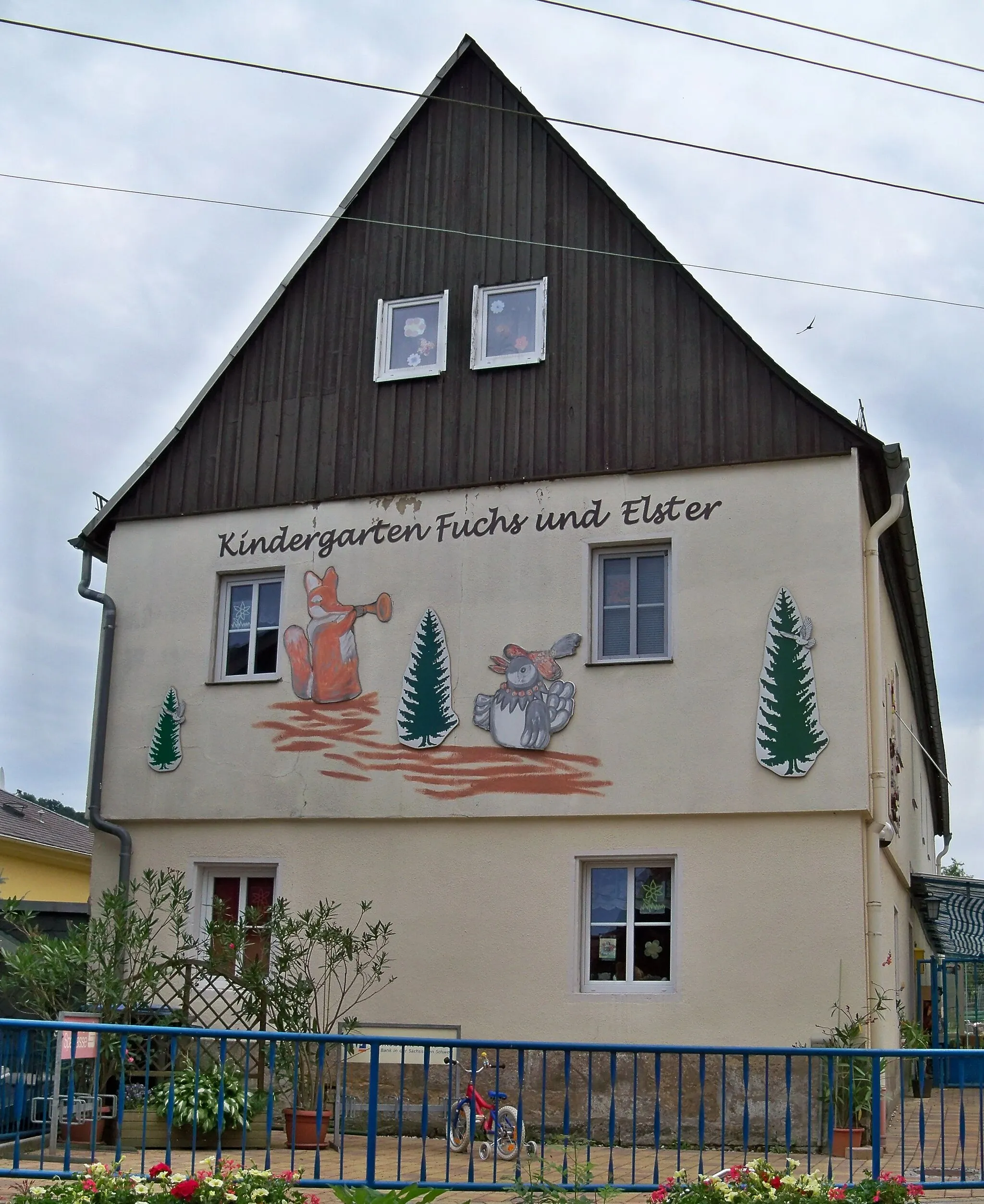 Photo showing: Kindergarten "Fuchs & Elster" in Krippen (Bad Schandau), Berghangweg 3