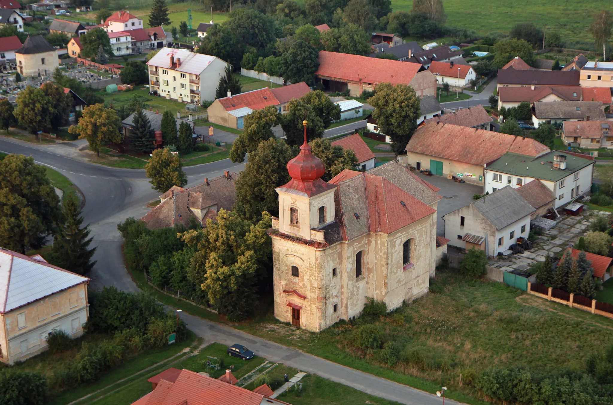 Photo showing: Aerial view of Rejšice, part of Smilovice village, Czech Republic