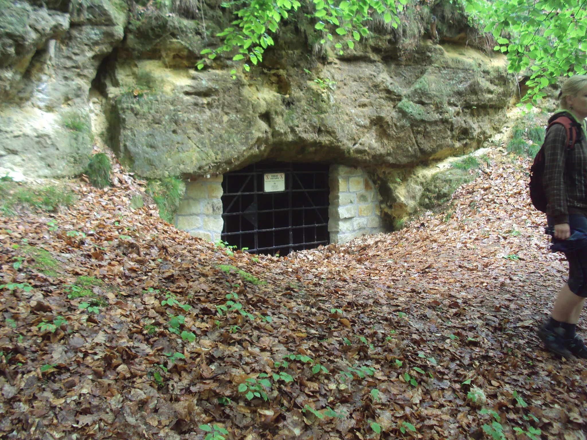 Photo showing: Vstup do jeskyně uzavřen