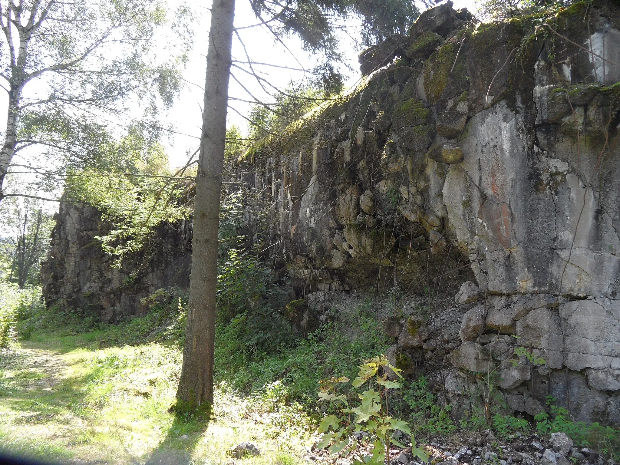 Photo showing: K-S 11 "Na svahu" casemate (part of Hůrka fortress) B. Overview: Opposite Side, approx. from West, Králíky, Ústí nad Orlicí District, the Czech Republic.