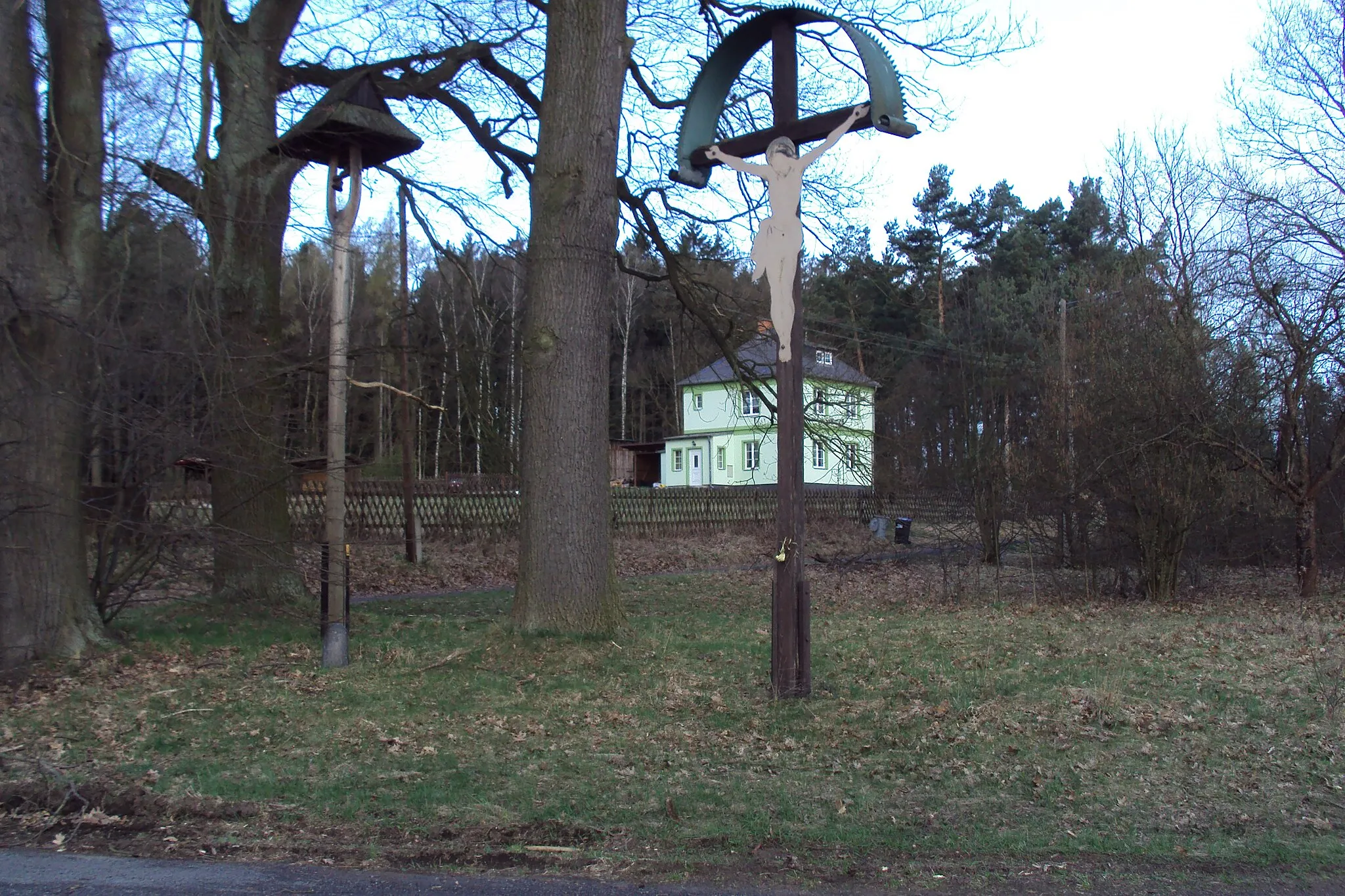 Photo showing: Vesnička Boreček od silnice 270 z Mimoně na Hradčany, okres Česká Lípa