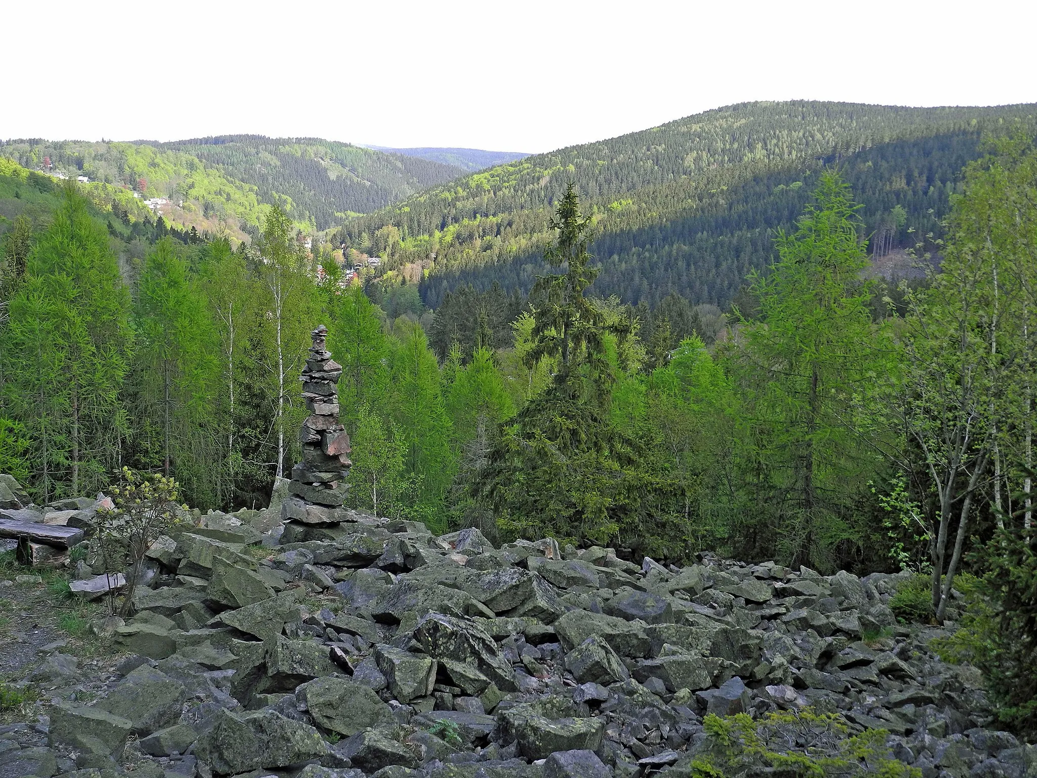 Photo showing: Aussichtspunkt Steinmeer am Spitzberg oberhalb von Bärenfels im Osterzgebirge