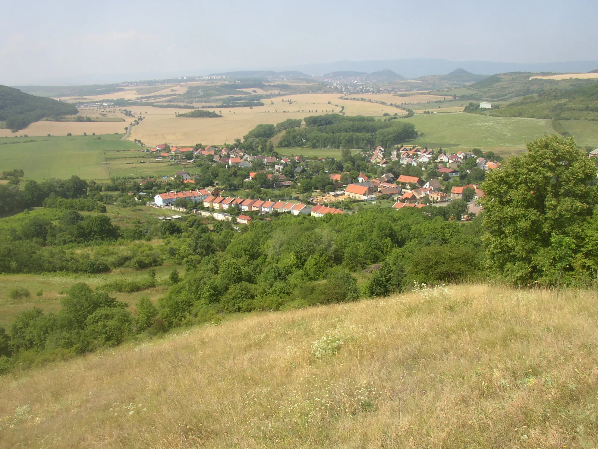 Photo showing: Village of Lužice (Most District), Czech Republic. A view from southeast.