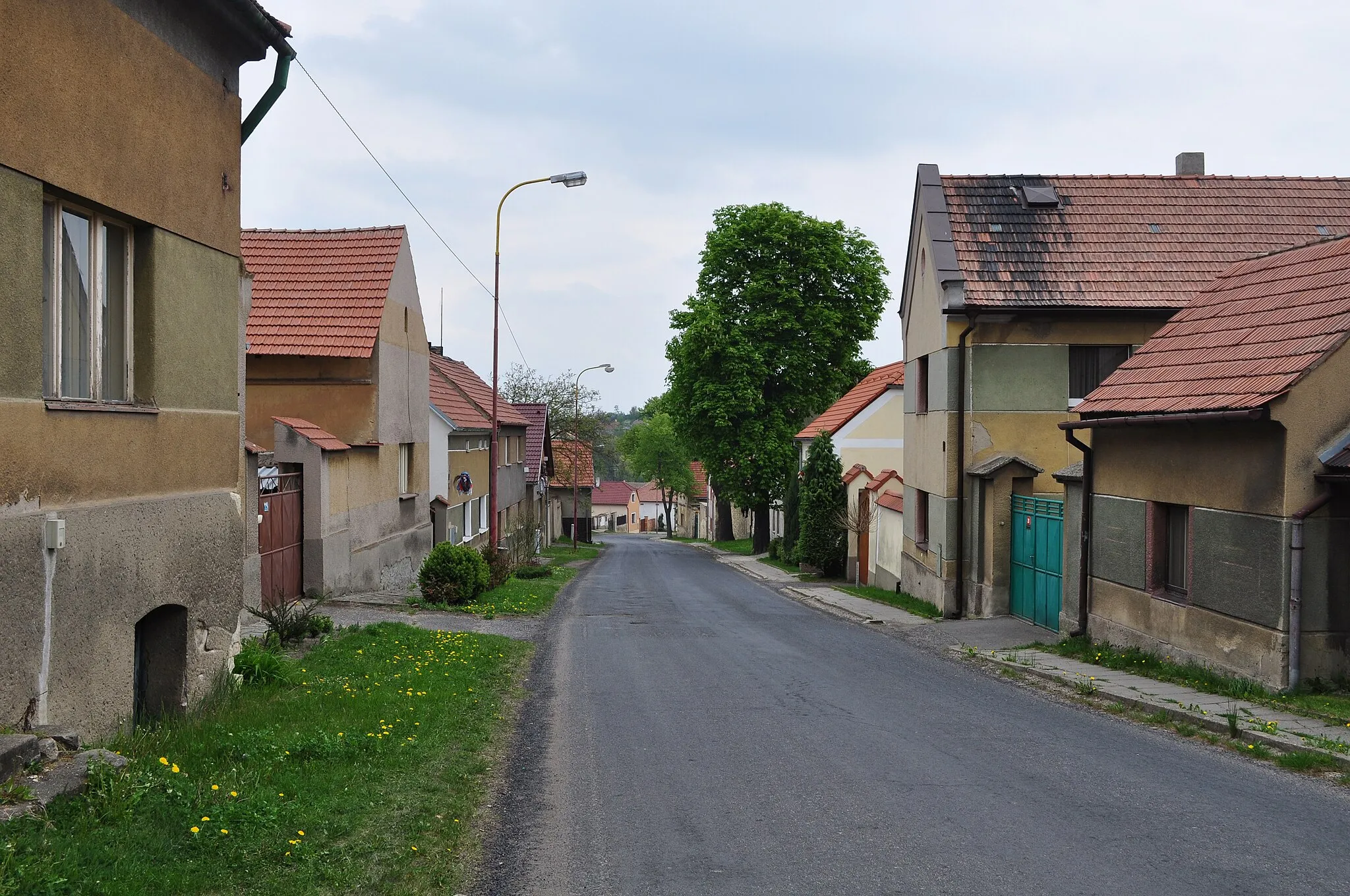 Photo showing: Stradonice - Main street