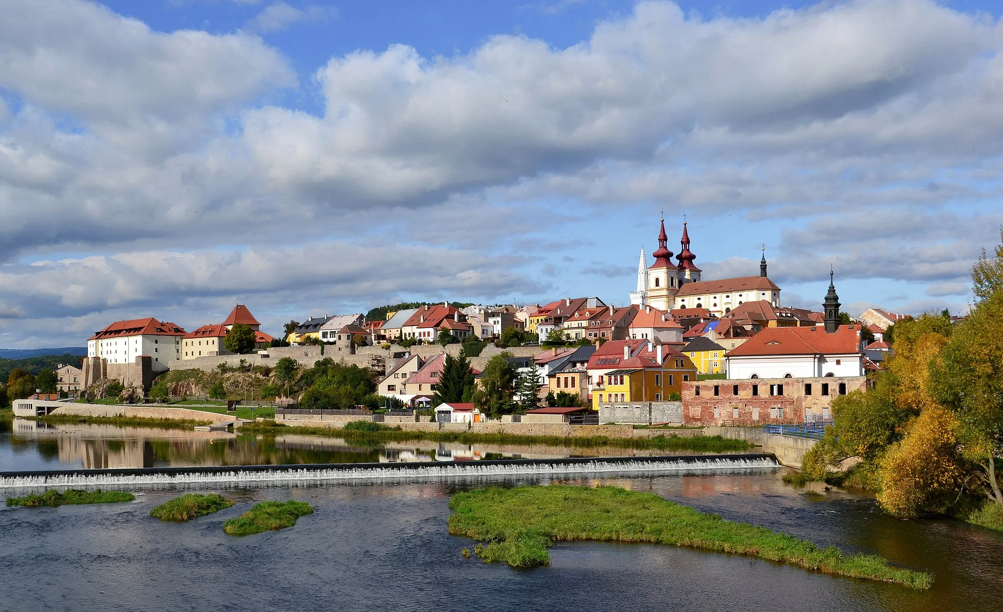 Photo showing: Historické centrum Kadaně z mostu přes Ohři