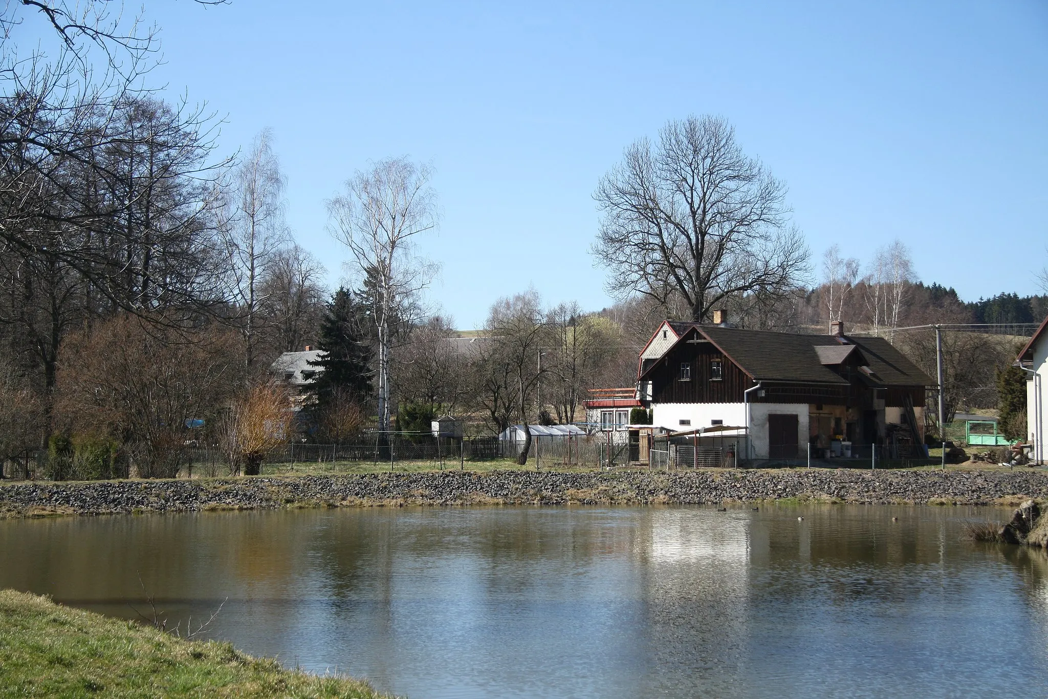 Photo showing: Center of Nový Jiříkov, Jiříkov, Děčín District.