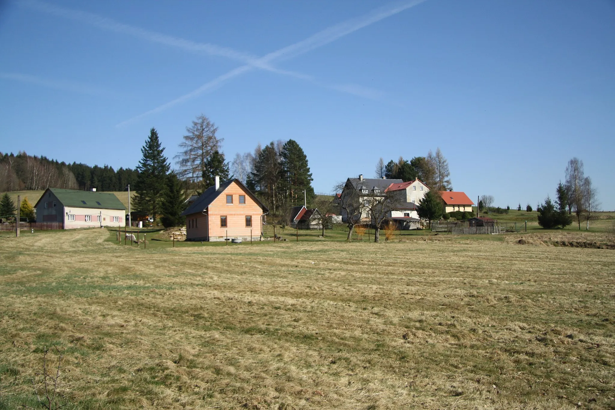 Photo showing: Houses in Marketa, Dolní Poustevna, Děčín District.