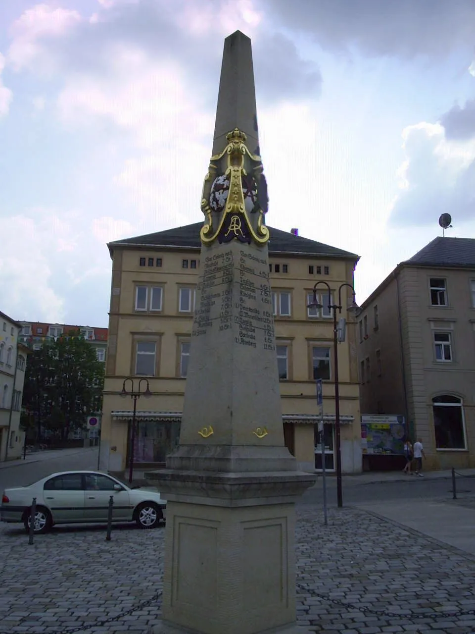 Photo showing: Saxon Milestone in Sebnitz, Saxony, Germany