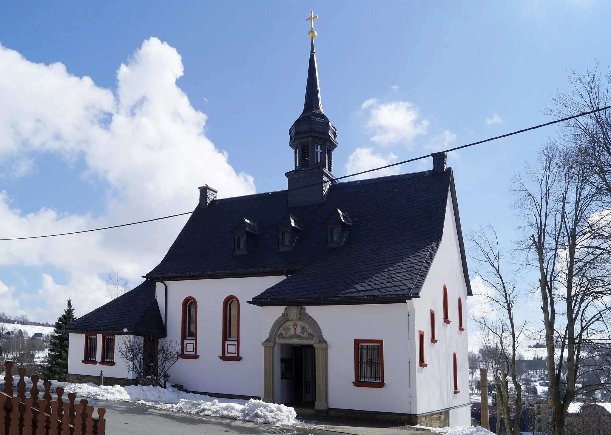 Photo showing: Catholic Church St. Bonifatius, Baerenstein (Erzgebirge, Saxony, Germany)