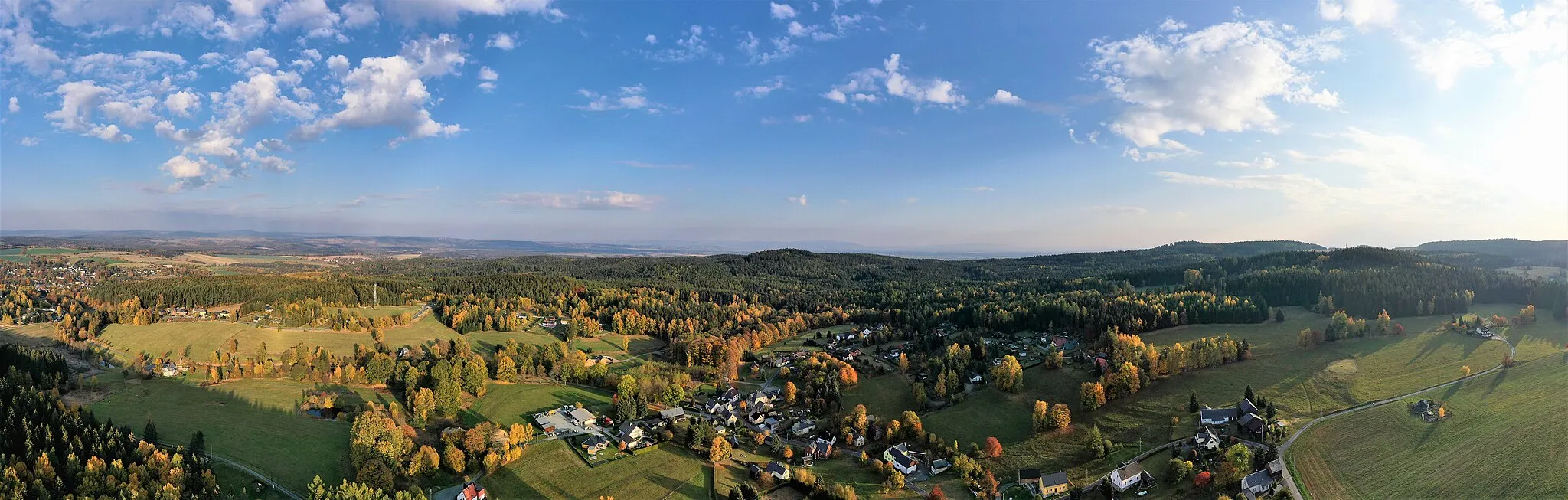 Photo showing: Blick auf Hohendorf (Bad Brambach), Sachsen