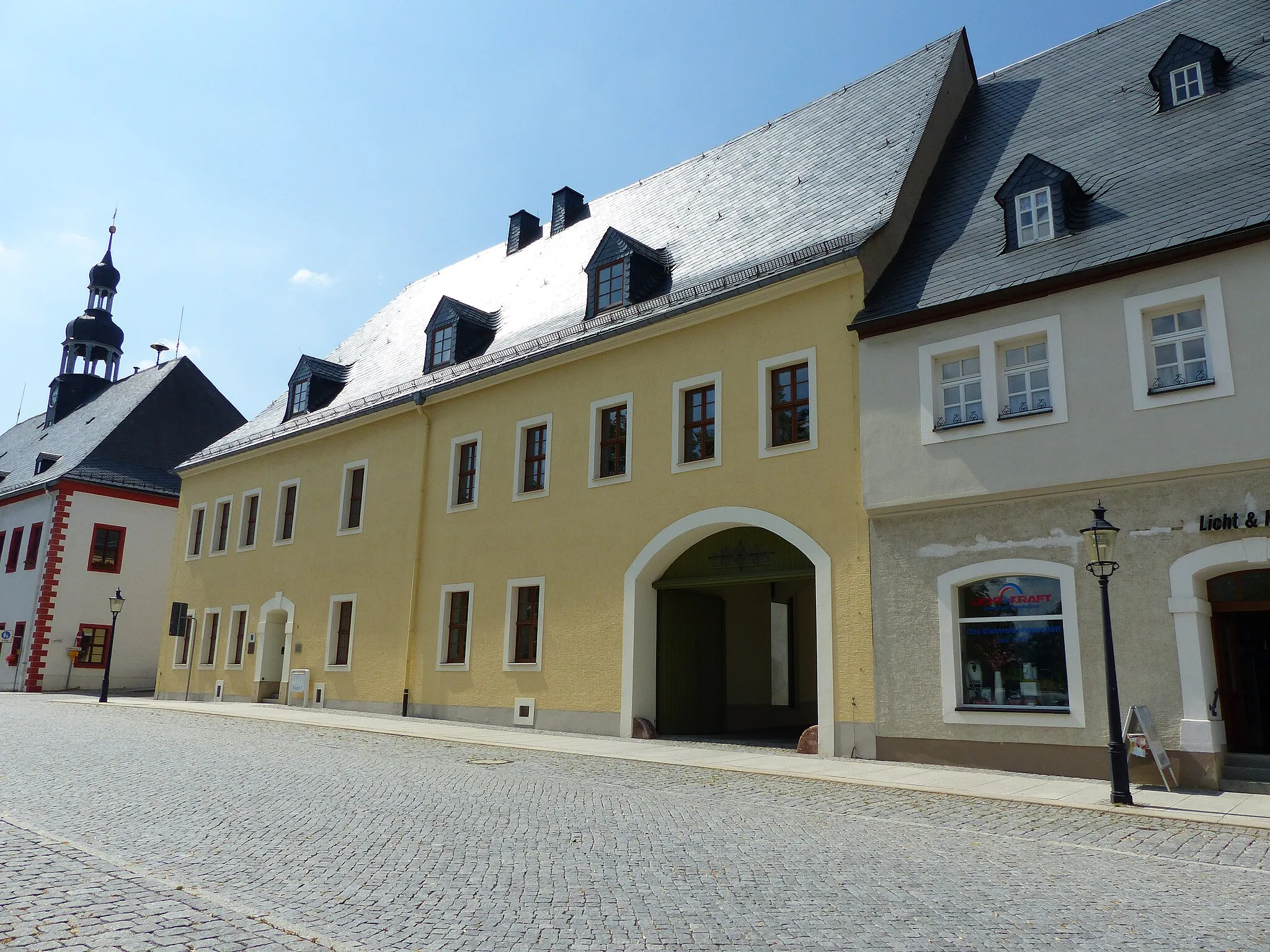 Photo showing: Denkmalgeschütztes Fürstenhaus, Markt 3, Marienberg, Sachsen