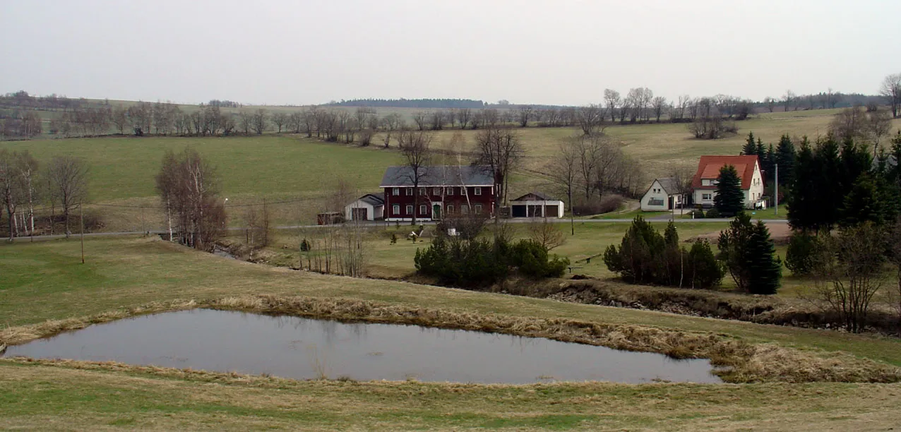 Photo showing: Müglitz (Sachsen, Erzgebirge): Zollhaus und Mühlenteich