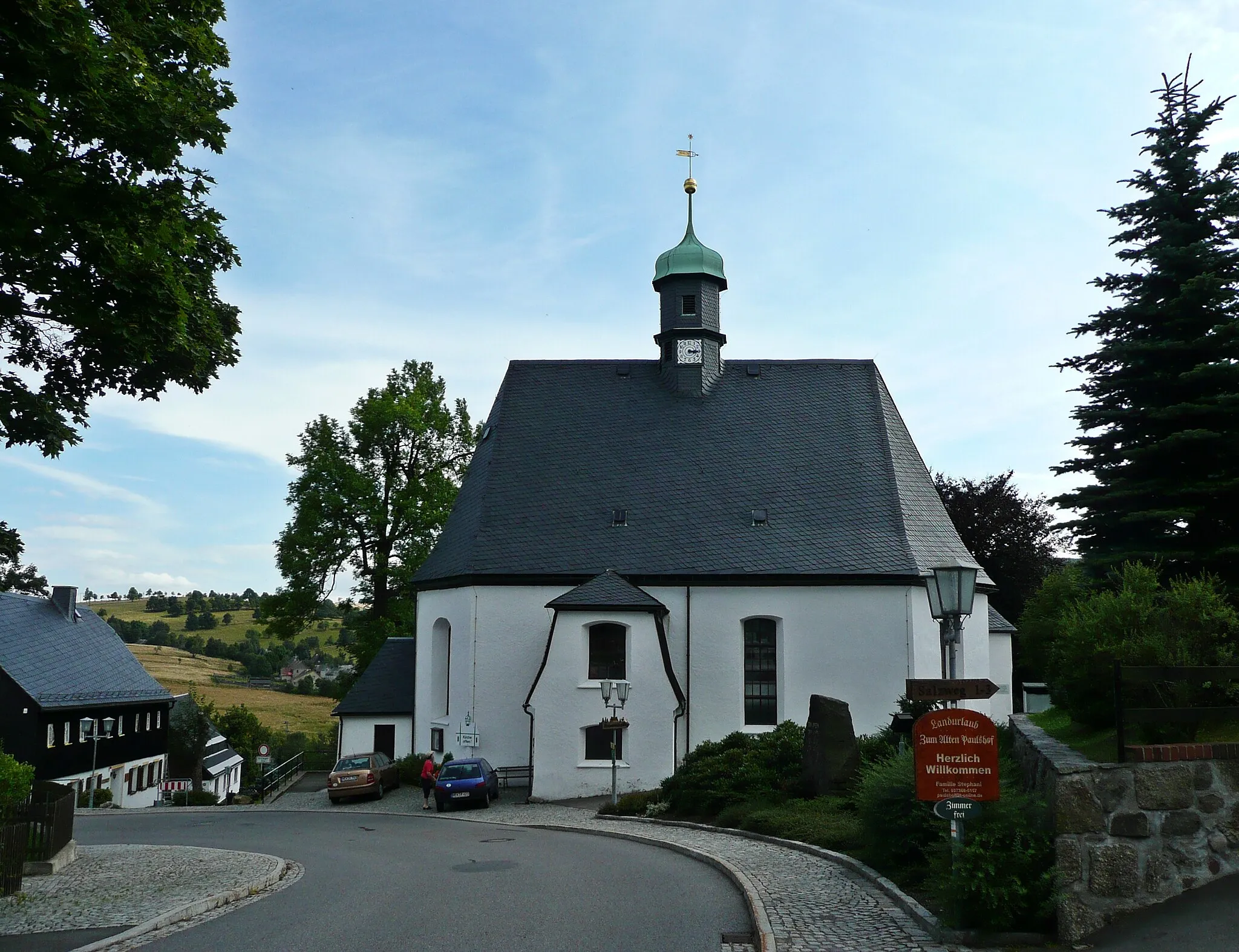 Photo showing: This image shows the evangelic church (built 1734/36) in Deutschneudorf in the Ore Mountains.