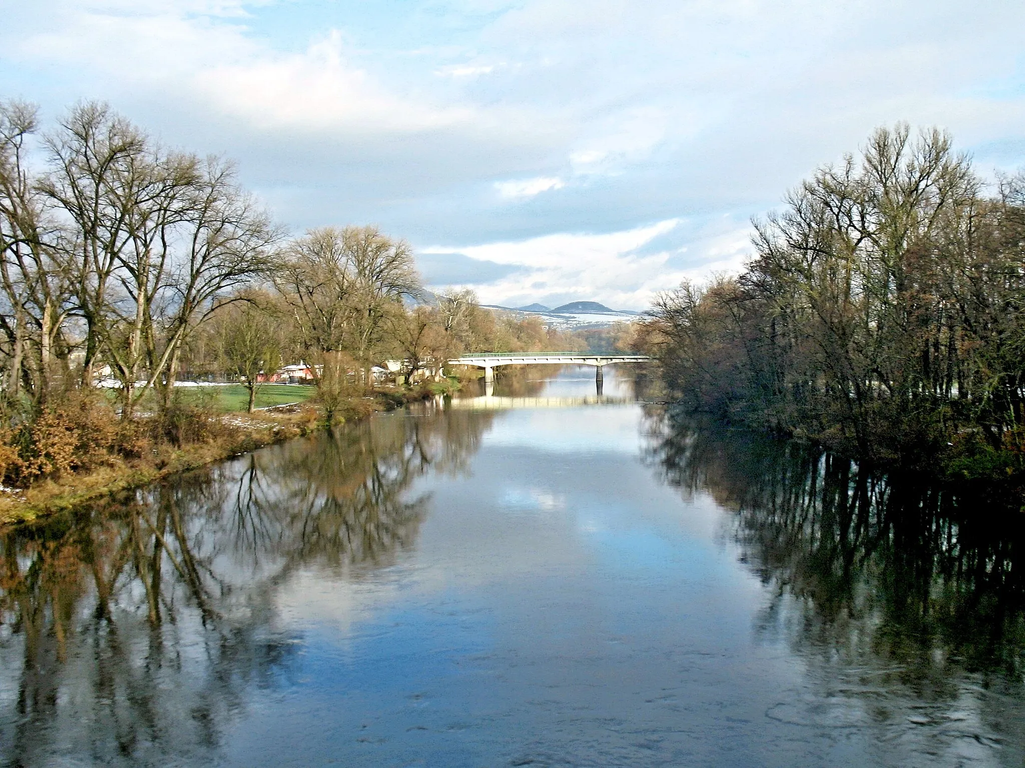 Photo showing: River Ohře in Bohušovice nad Ohří, Litoměřice District.