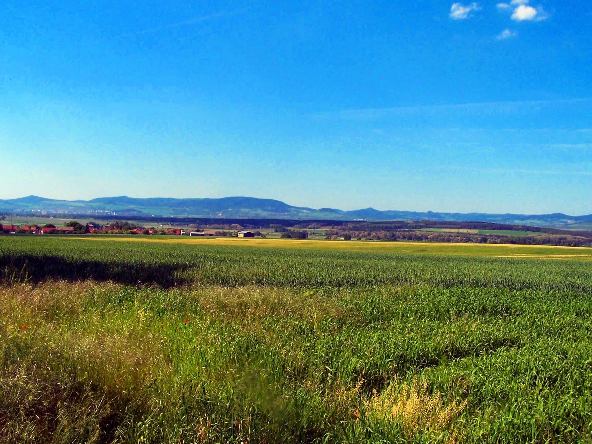 Photo showing: View North towards České Středohoří