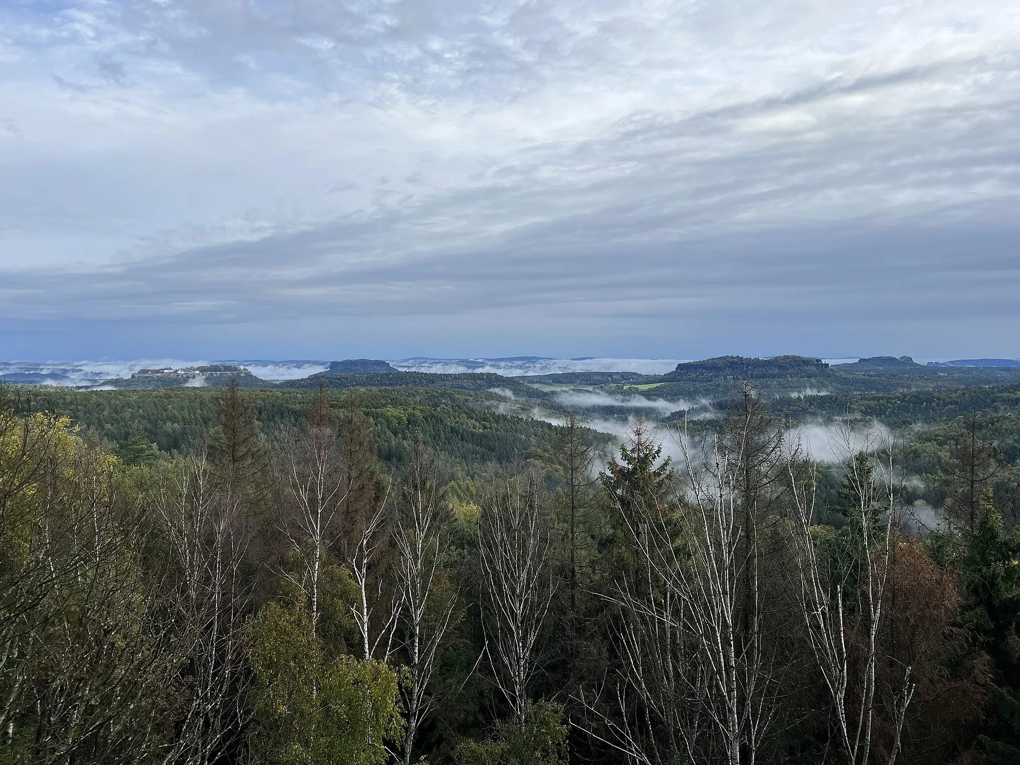 Photo showing: Aussicht vom Bernhardstein in Rosenthal-Bielatal, Landkreis Sächsische Schweiz-Osterzgebirge, Sachsen, Deutschland