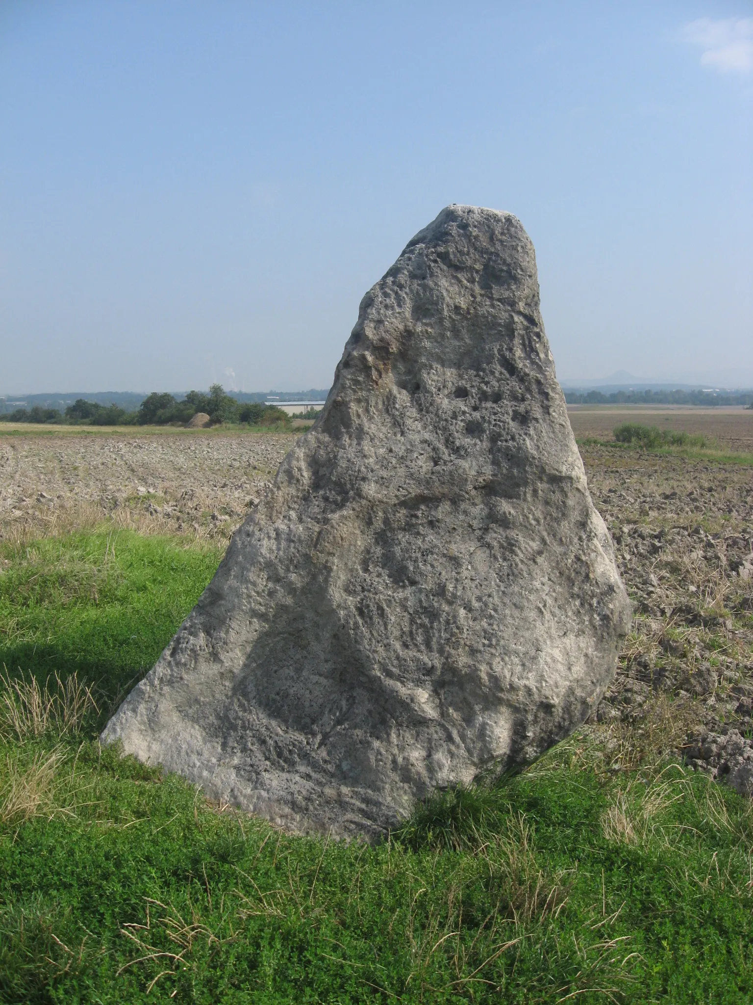 Photo showing: Menhir "Zakletý mnich" (The enchanted monk) by Drahomyšl, Louny District, Czech Republic