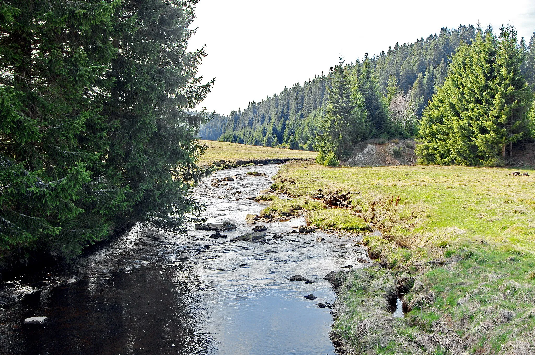 Photo showing: Řeka Černá v Krušných horách u zaniklé osady Háje, okres Karlovy Vary