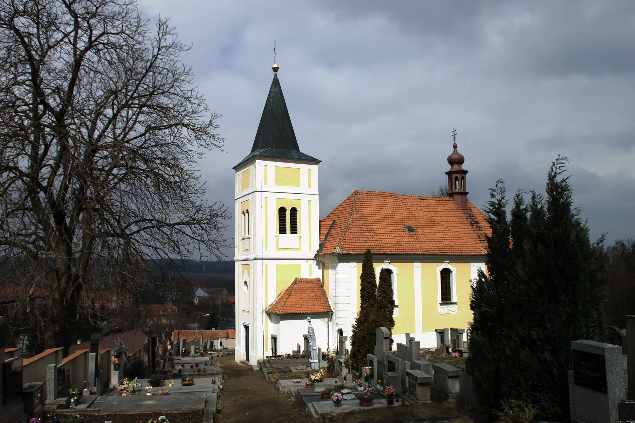Photo showing: The church in Šanov, Rakovník District