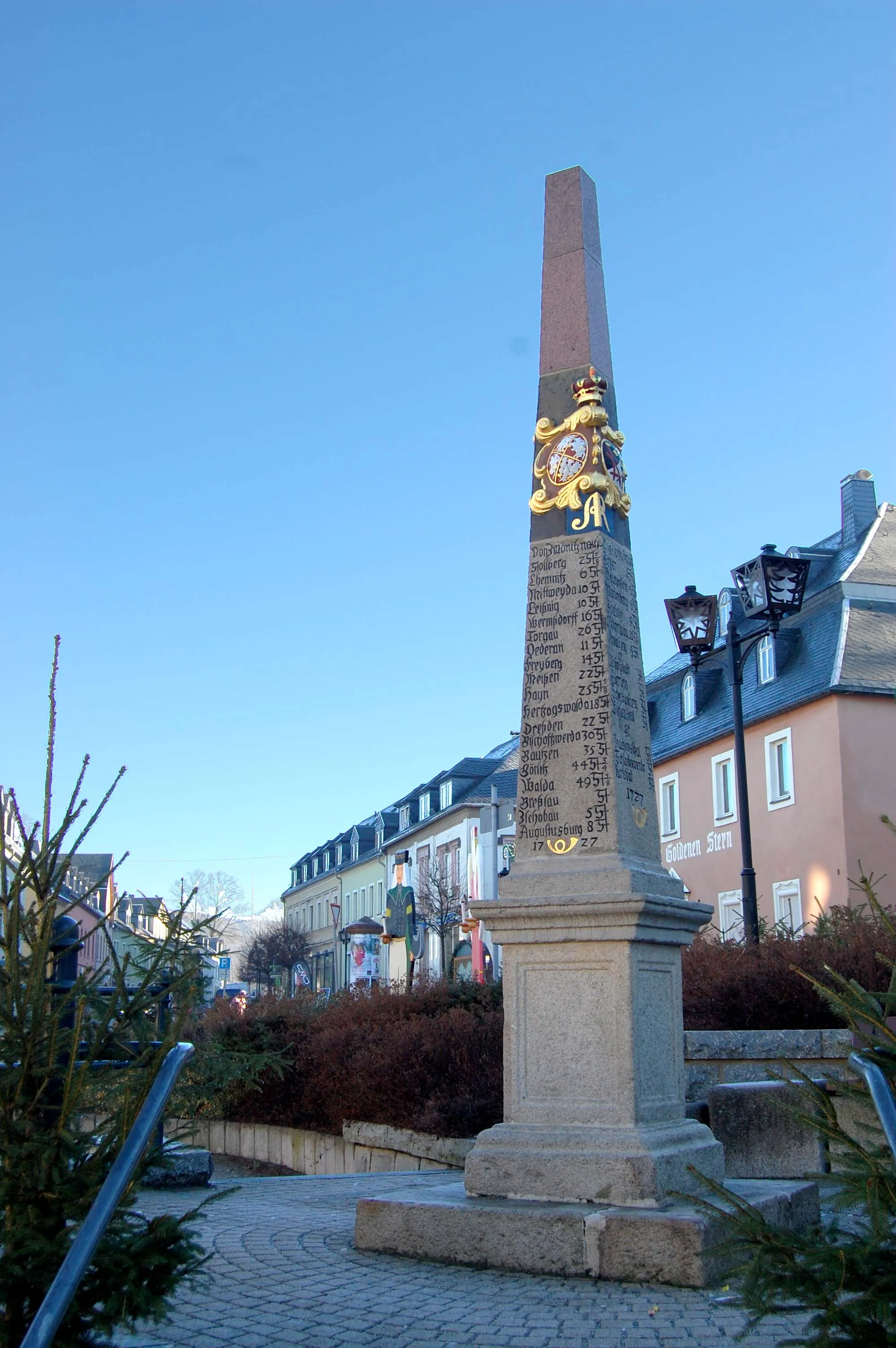 Photo showing: electoral-saxon posting milestone in Zwoenitz