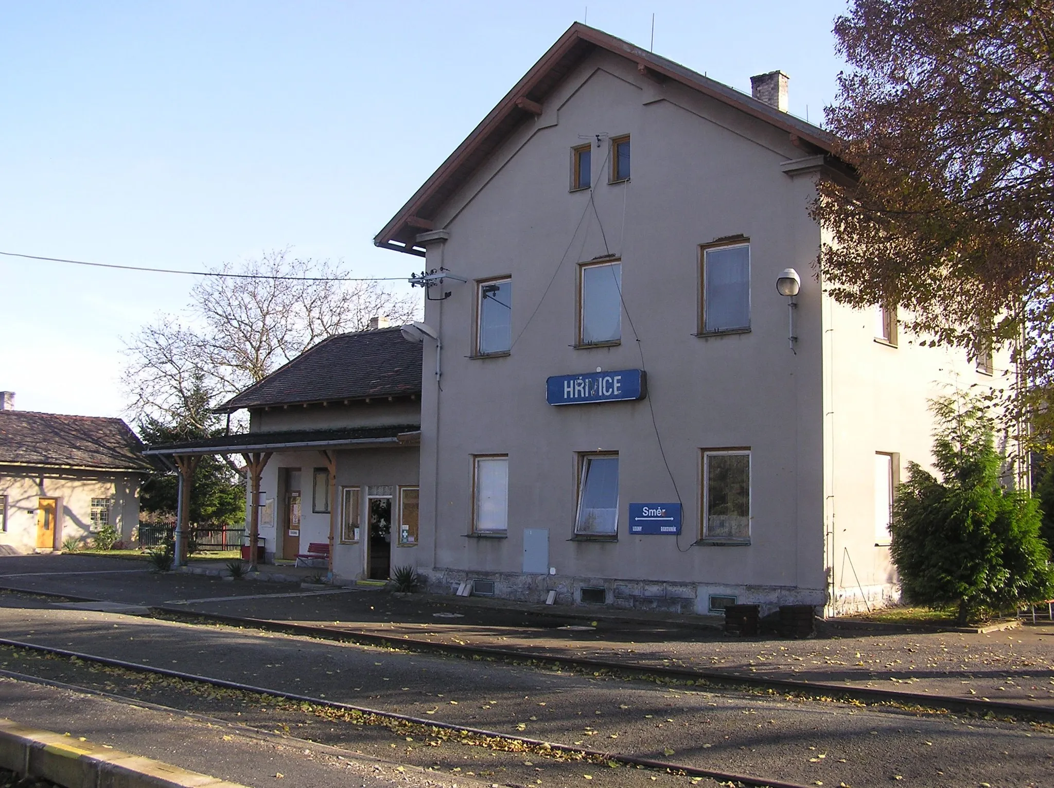Photo showing: Train station in Hřivice
