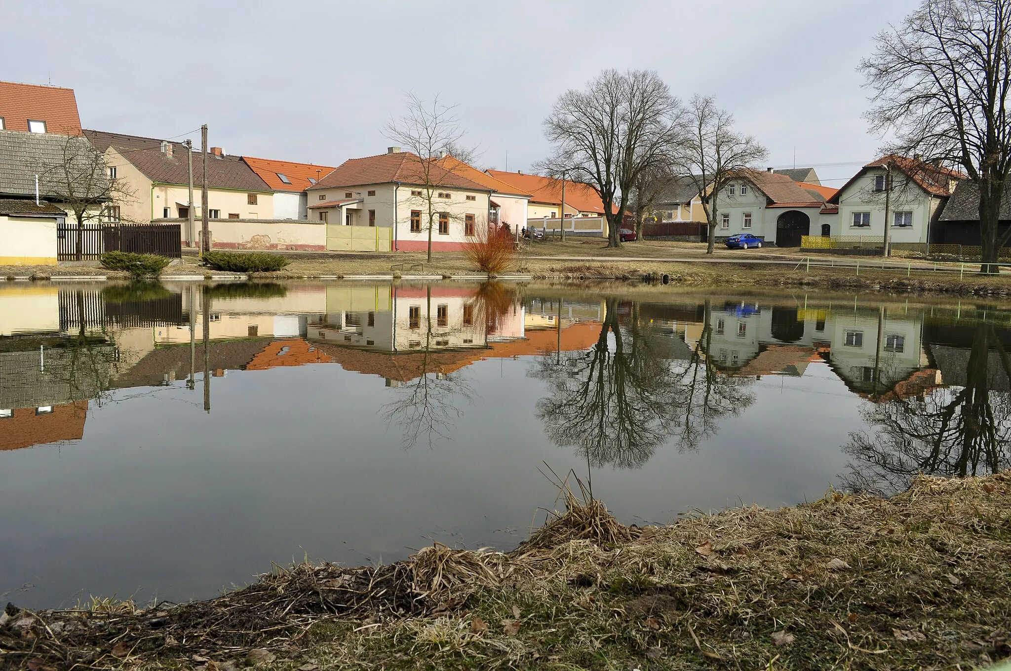 Photo showing: Village green with pond