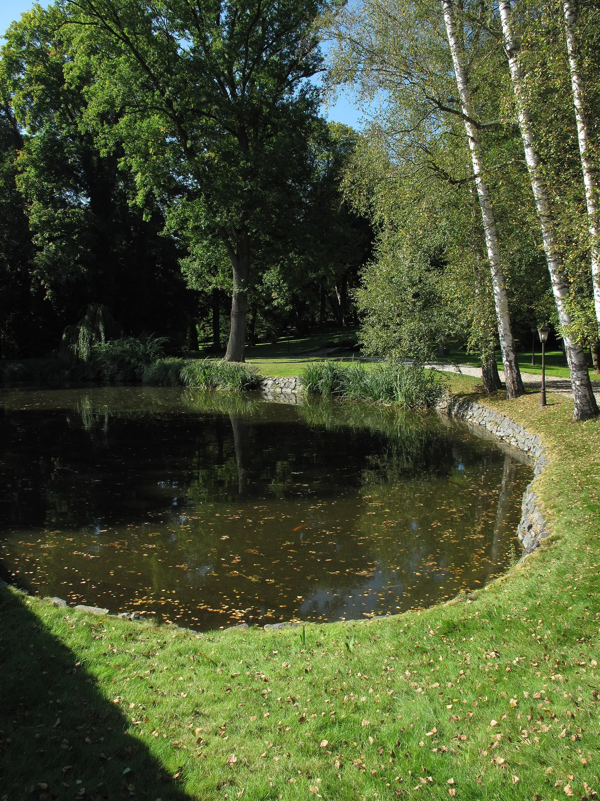 Photo showing: Pond near the castlein Jablonná. Benešov District, Czech Republic.