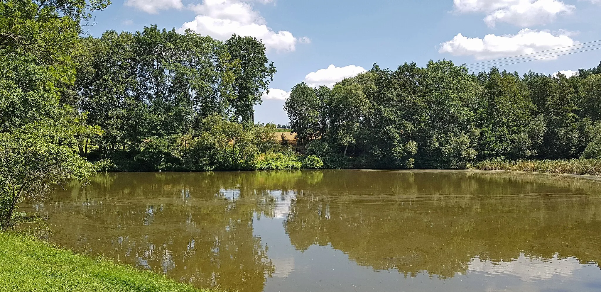 Photo showing: Pond in Krasovice, part of Kondrac, Czech Republic.