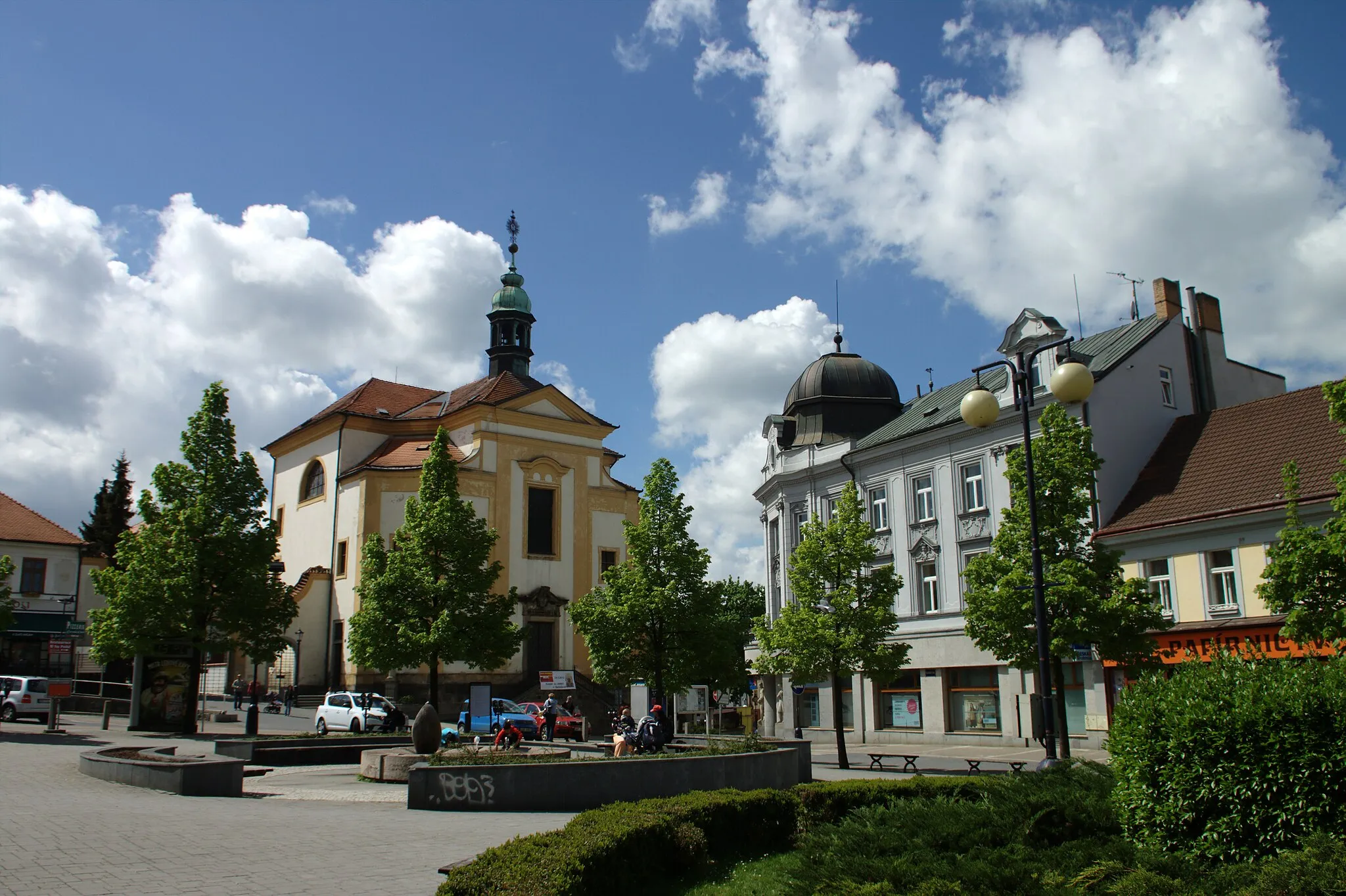 Photo showing: Masarykovo náměstí Square in Benešov, Central Bohemian Region, CZ
