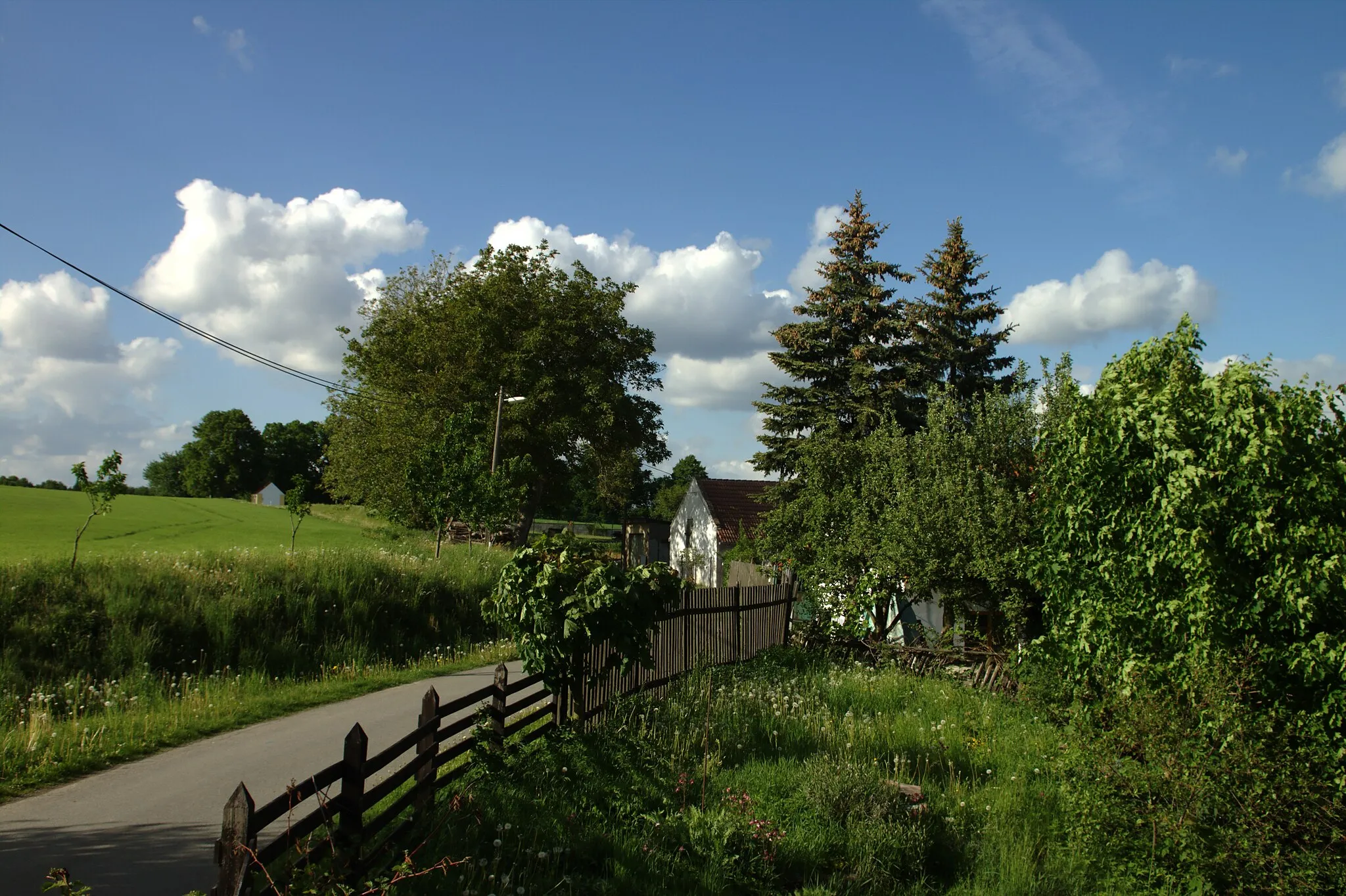 Photo showing: A road in Šemanovice, Central Bohemian Region, CZ