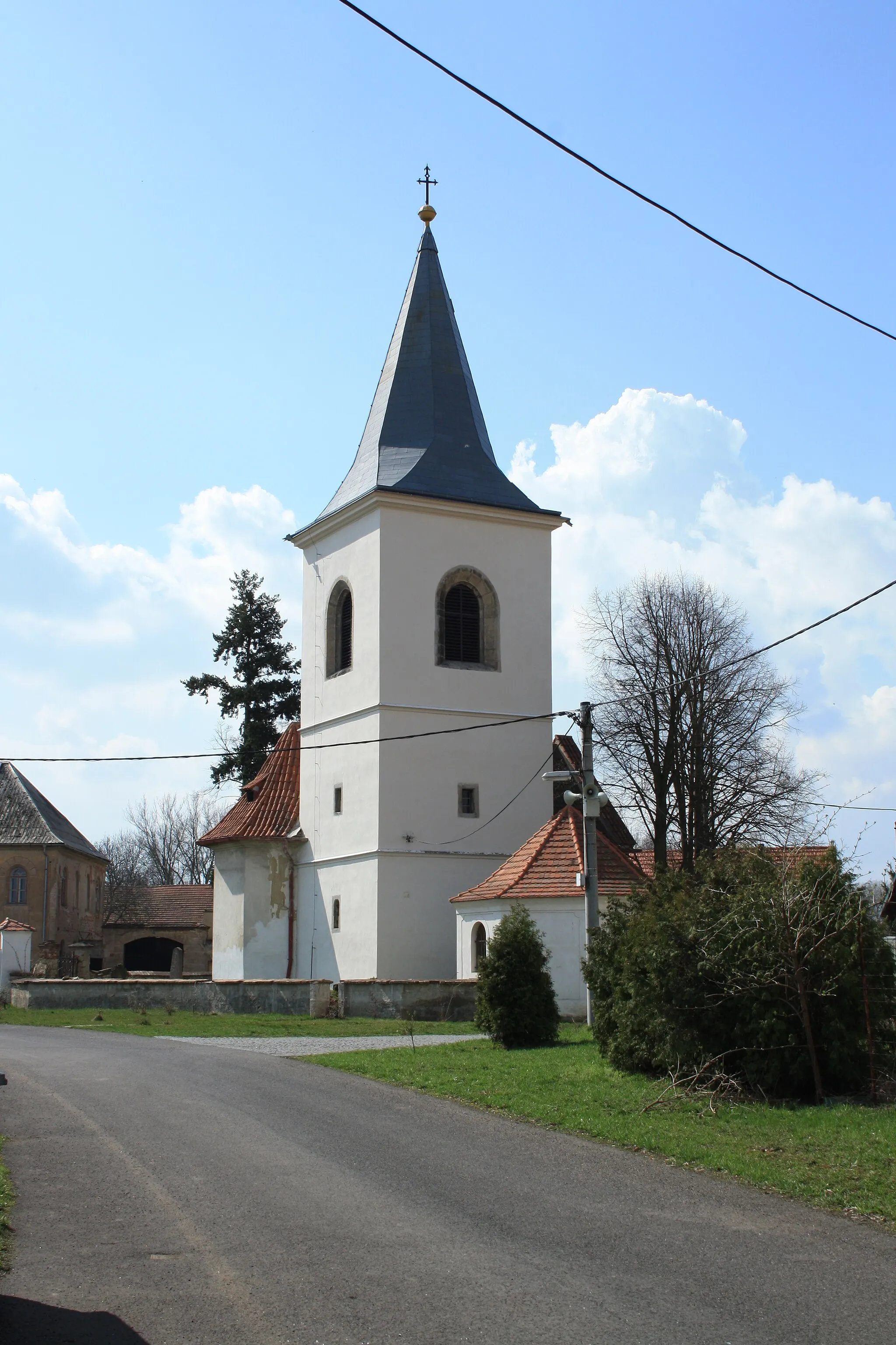 Photo showing: A church in Vrbno village (part of the town of Hořín), Mělník District. Central Bohemian Region, CZ