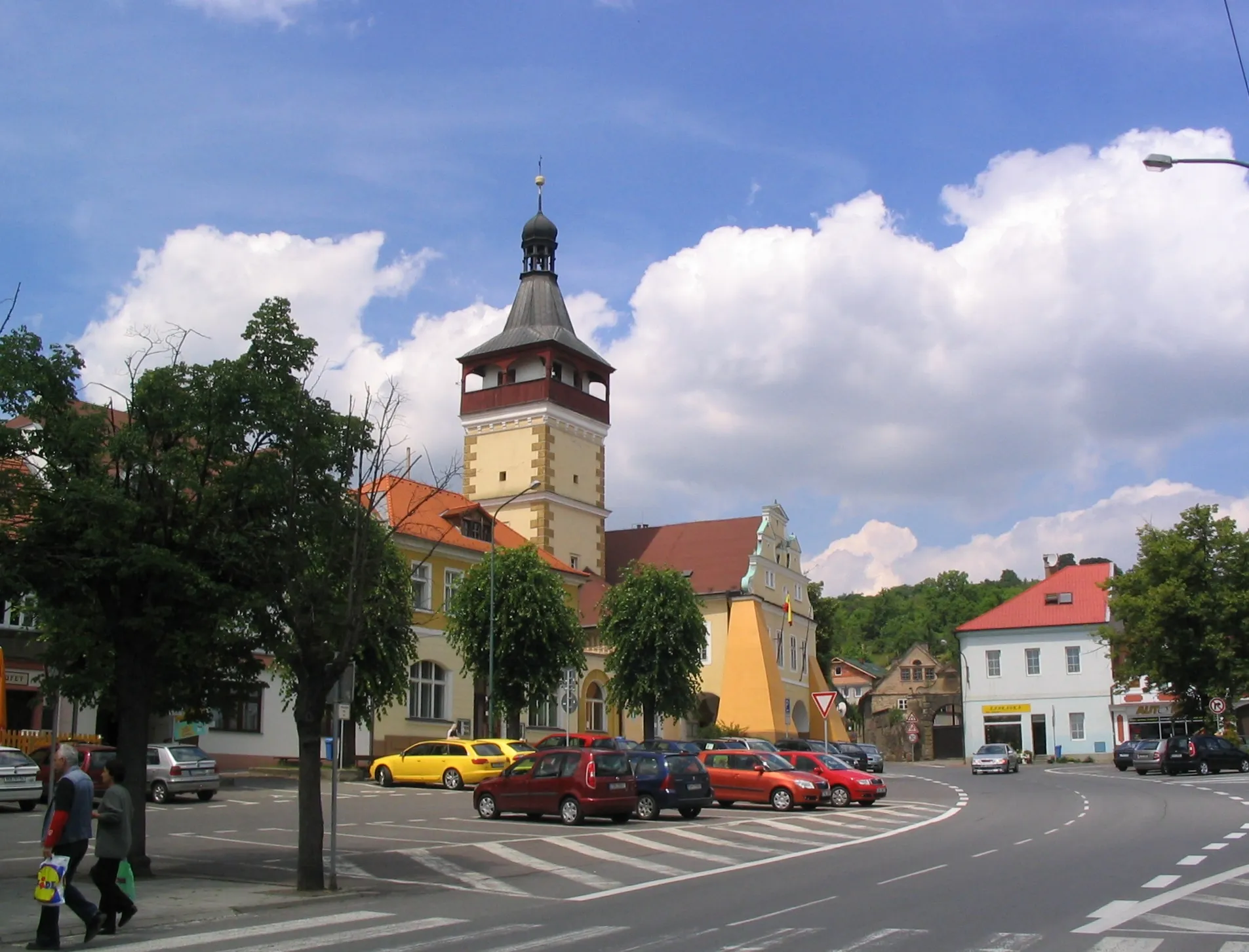 Photo showing: Town of Dobrovice, Czech Republic, market place