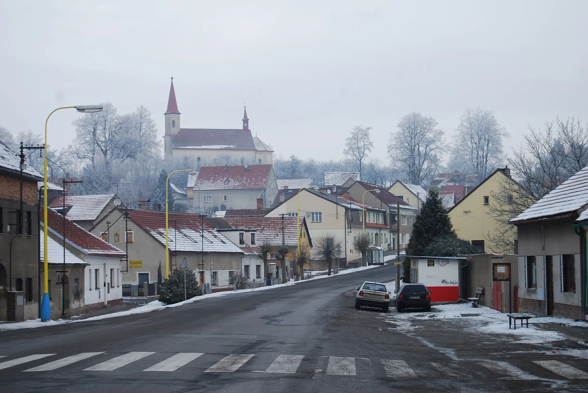 Photo showing: Street in Milín, Czech Republic.