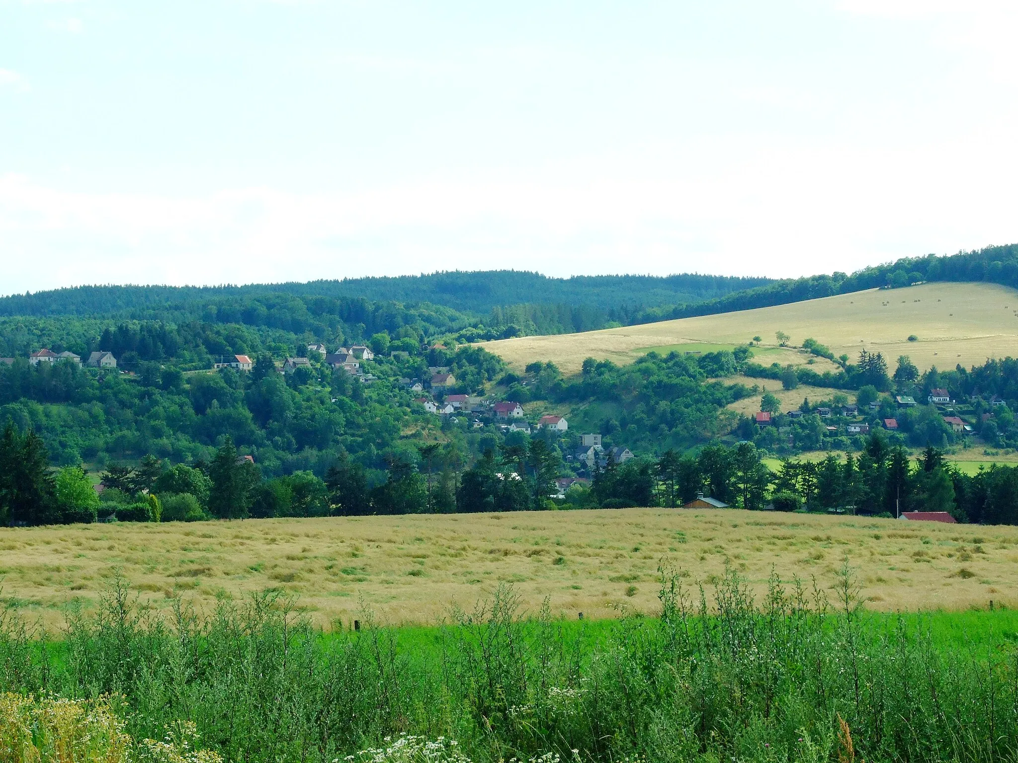 Photo showing: View on Račice village in Rakovník district, CZ