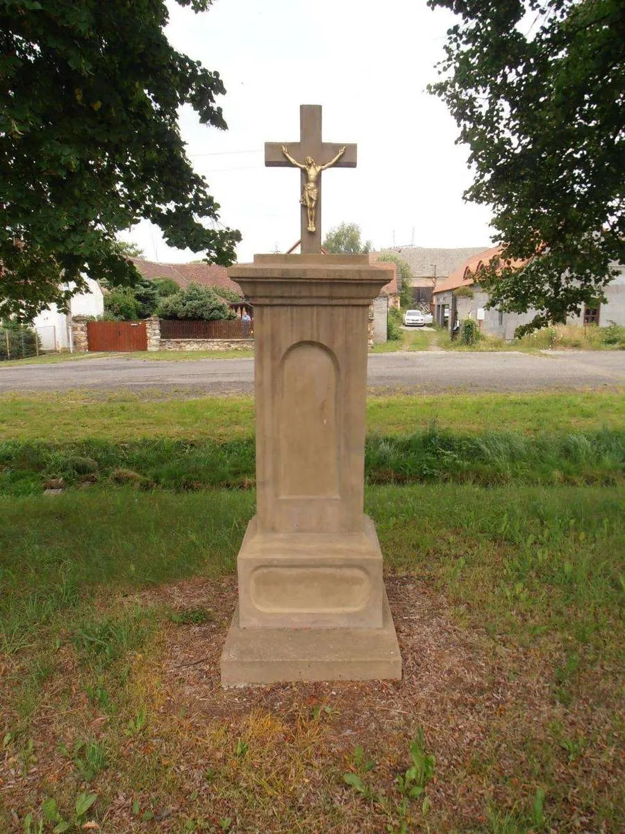 Photo showing: Wayside cross in Malinová in Rakovník District – entry no. 7238.